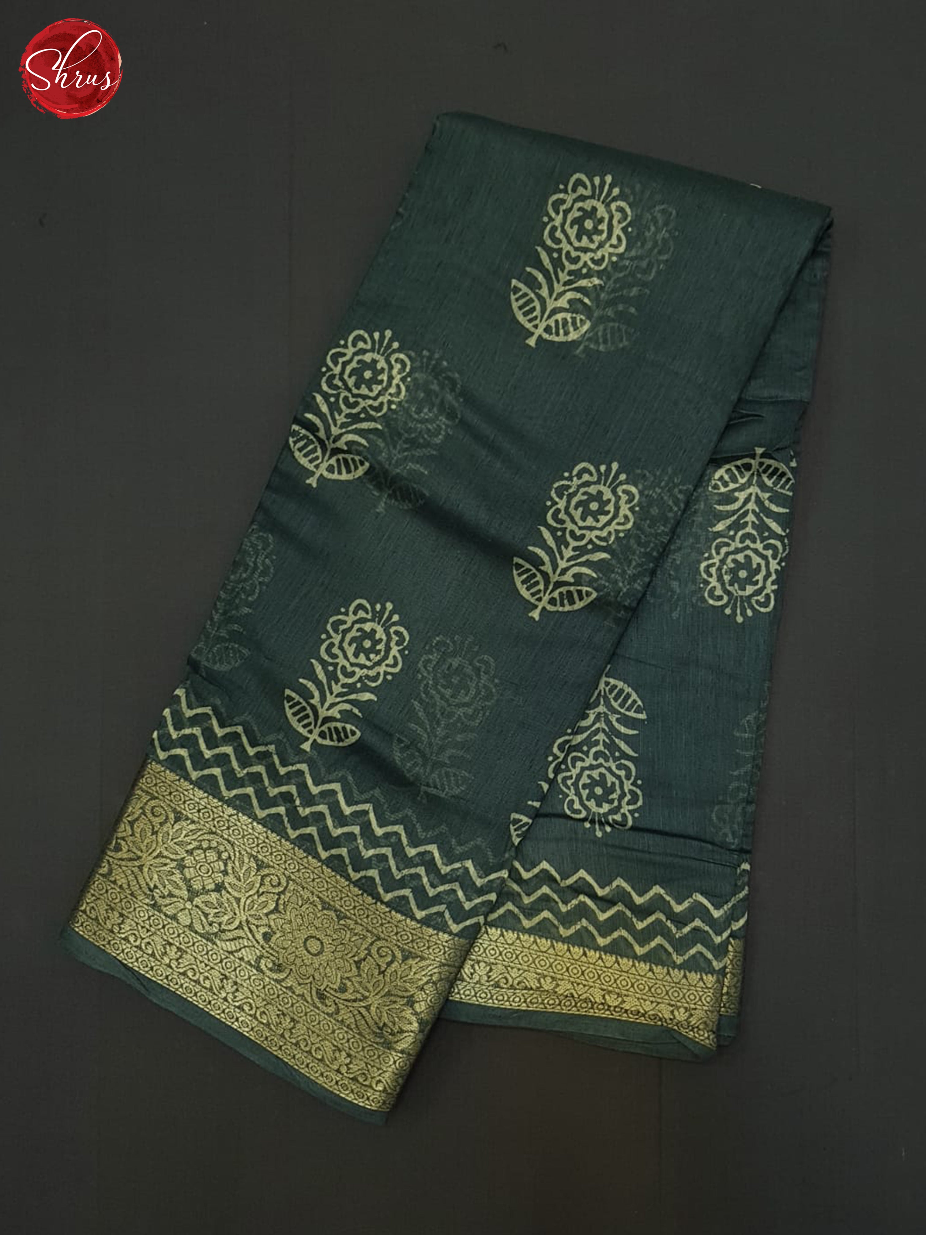 Greenish Grey(Single Tone) - Semi Matka Saree - Shop on ShrusEternity.com