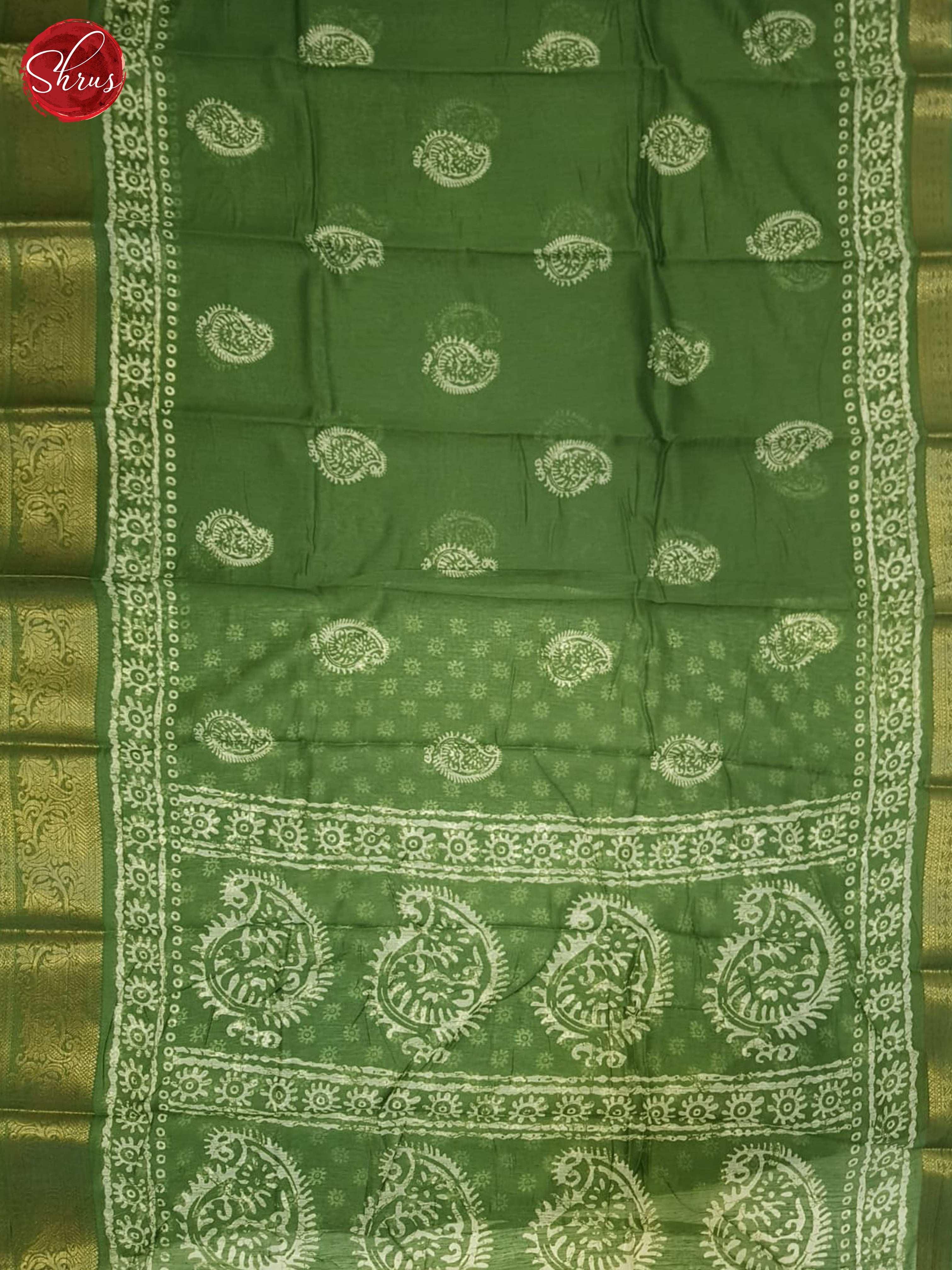 Green(Single Tone) -Semi Matka Saree - Shop on ShrusEternity.com