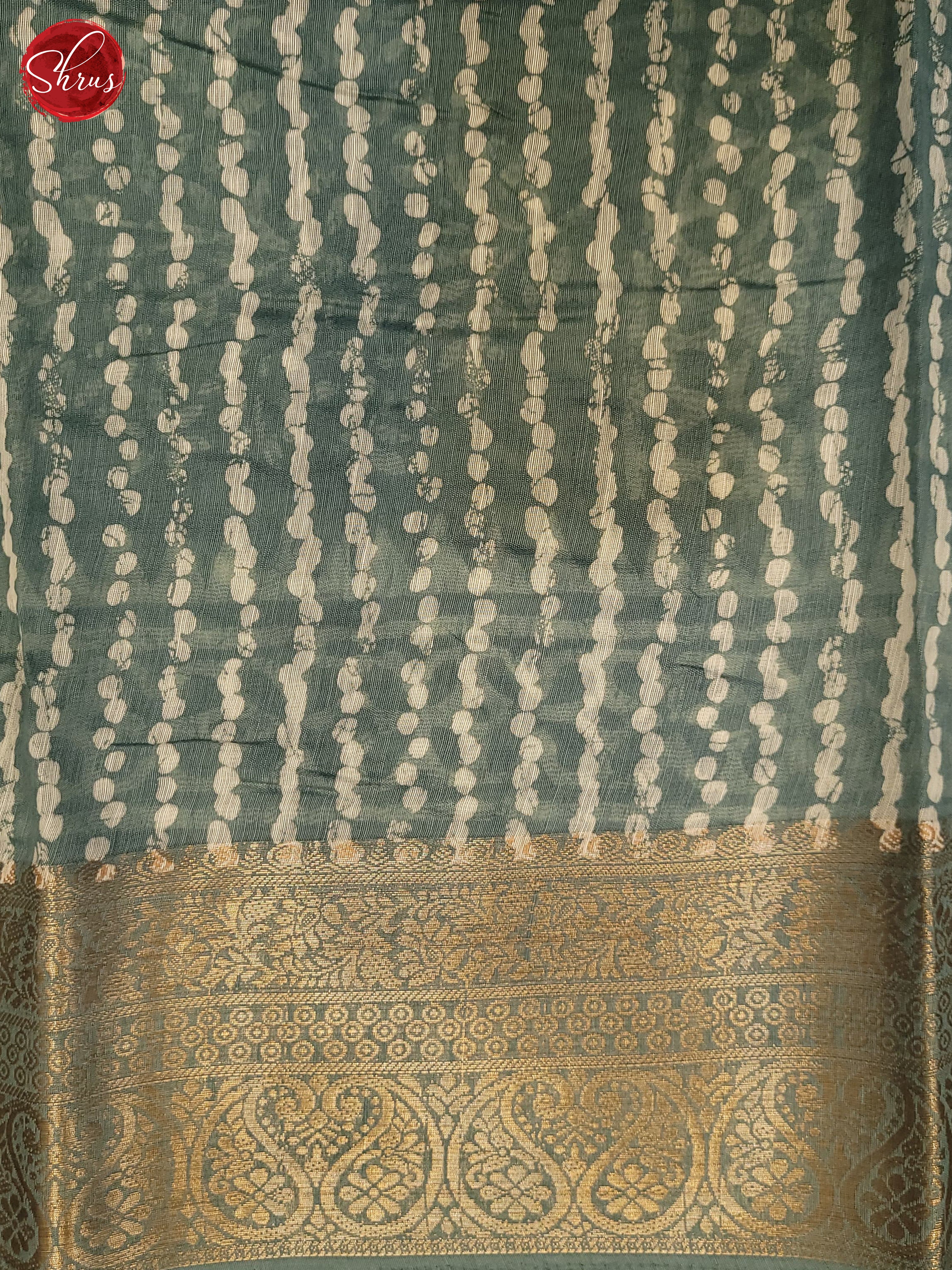 Bluish Grey(Single Tone) - Semi Matka Saree - Shop on ShrusEternity.com