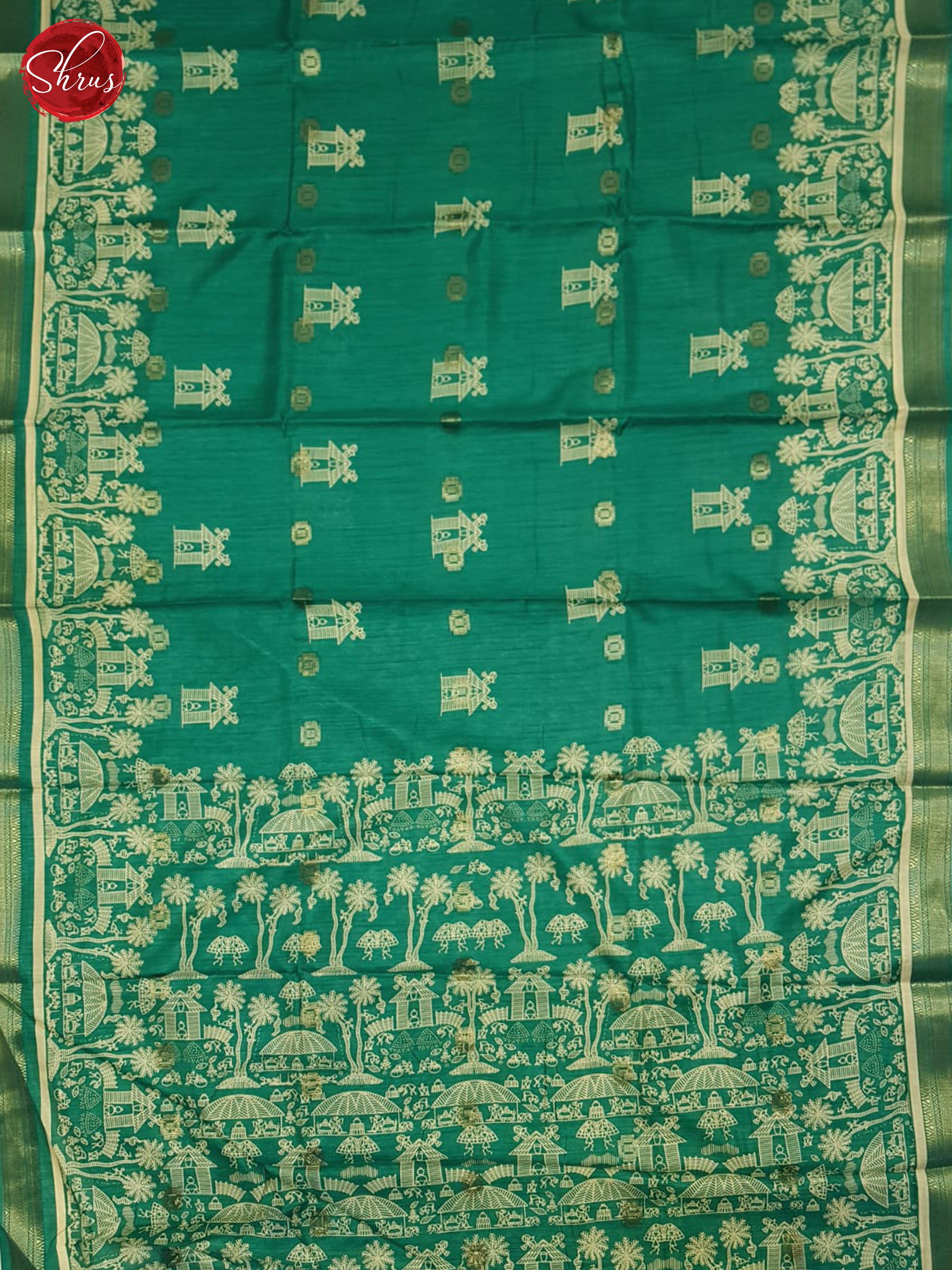 Green(Single Tone)- Semi Crepe Saree - Shop on ShrusEternity.com