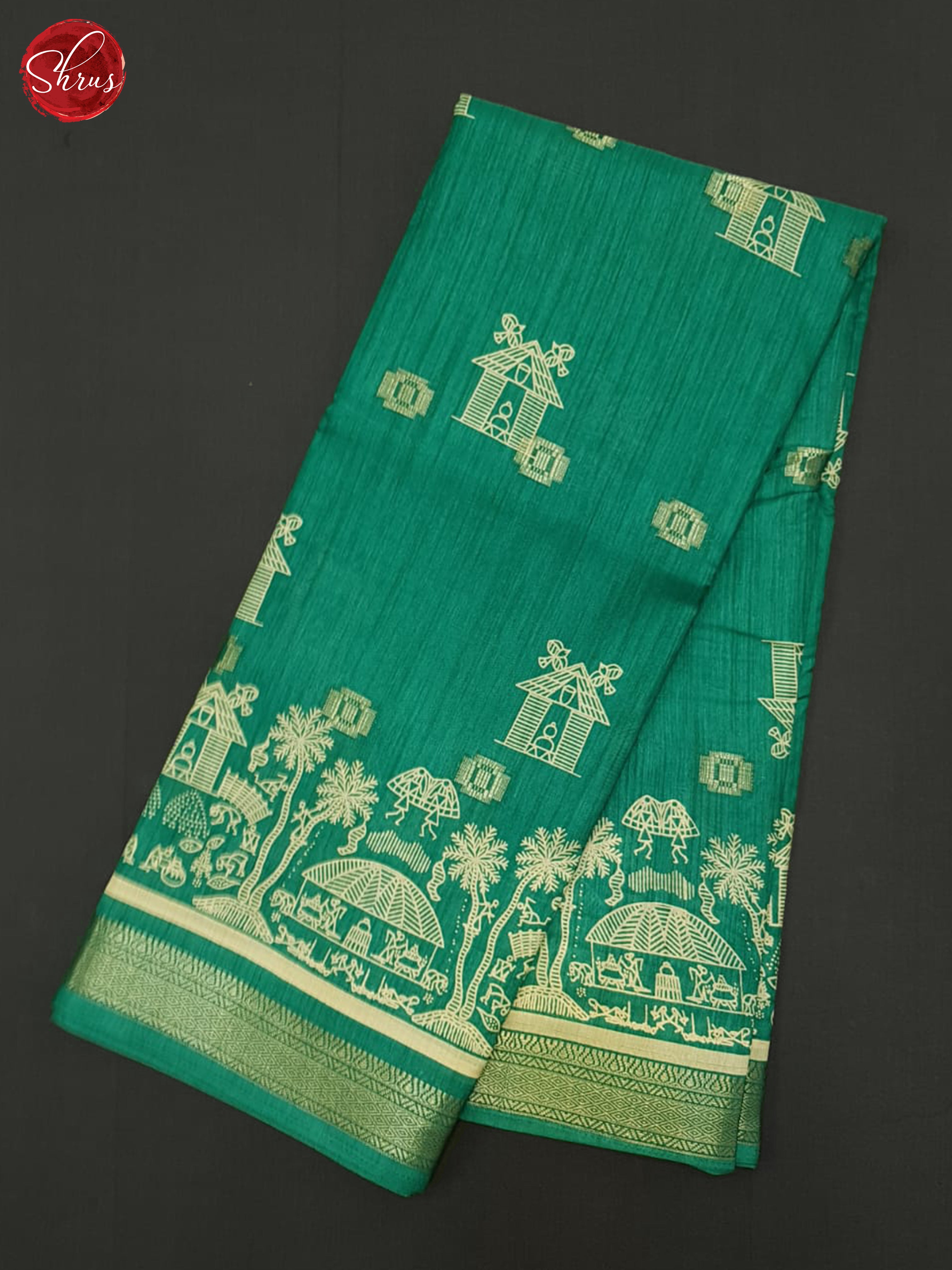 Green(Single Tone)- Semi Crepe Saree - Shop on ShrusEternity.com