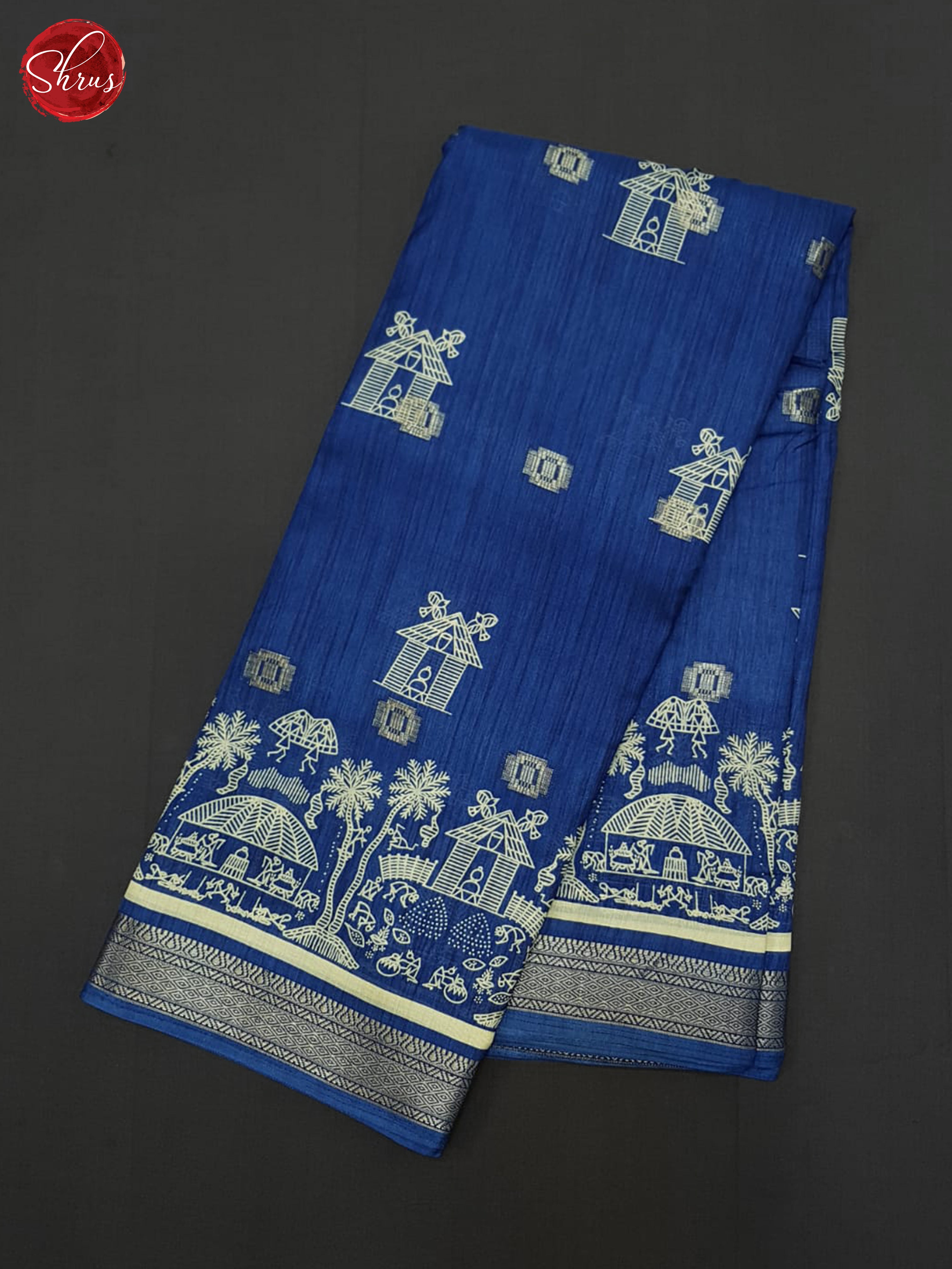 Blue(Single Tone) - Semi Crepe Saree - Shop on ShrusEternity.com