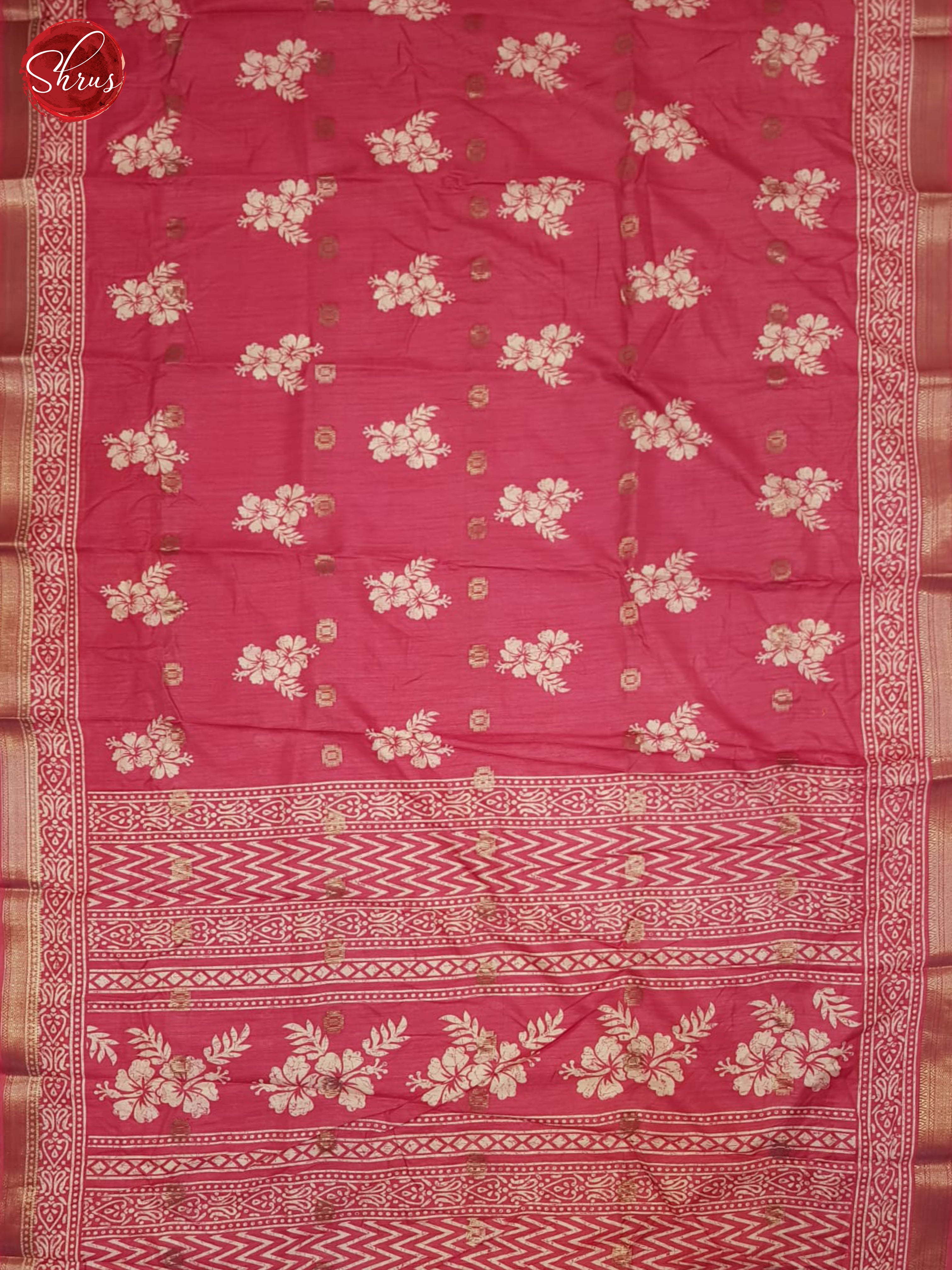 Pink(SIngle Tone) - Semi Crepe Saree - Shop on ShrusEternity.com