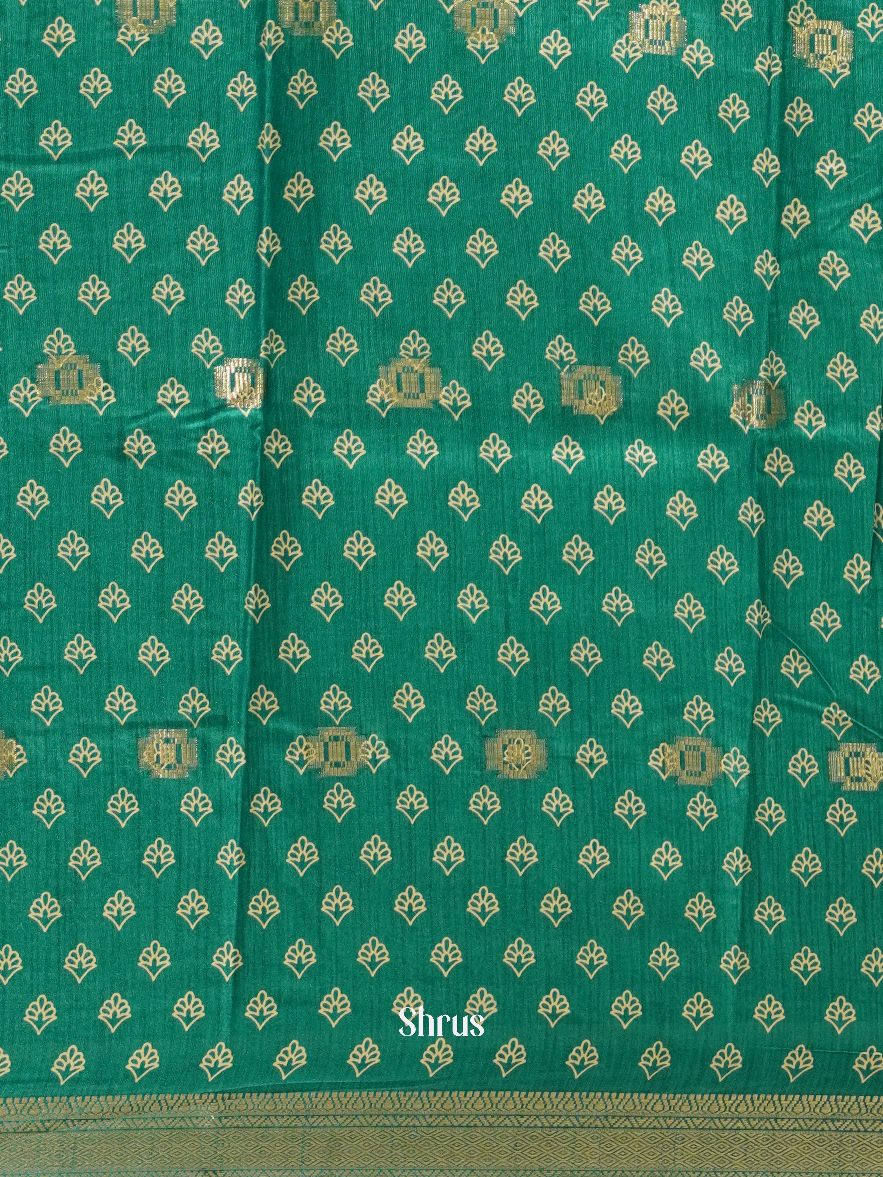 Green(Single Tone) - Semi crepe Saree