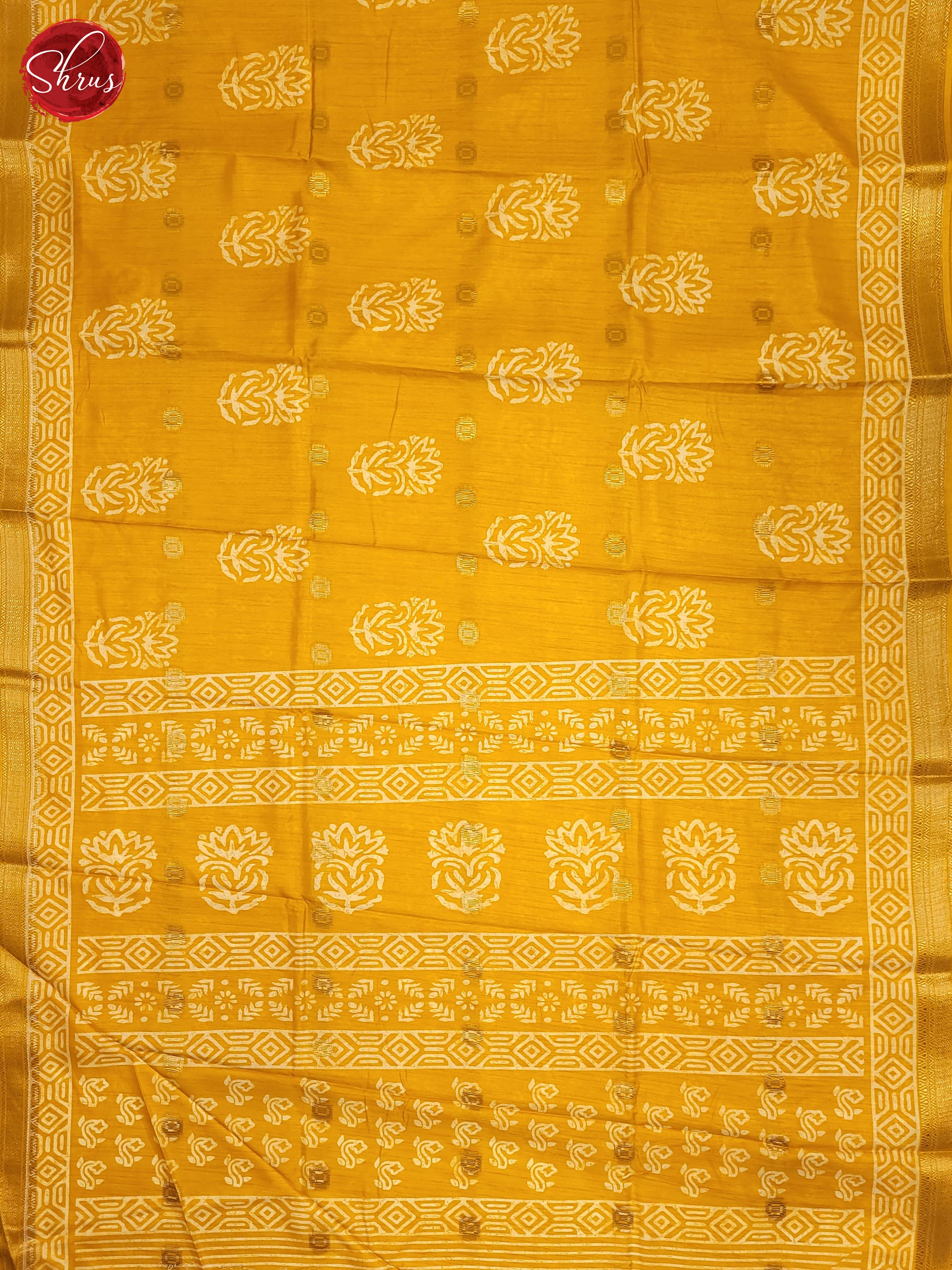 Yellow(Single tone) - Semi Crepe Saree - Shop on ShrusEternity.com