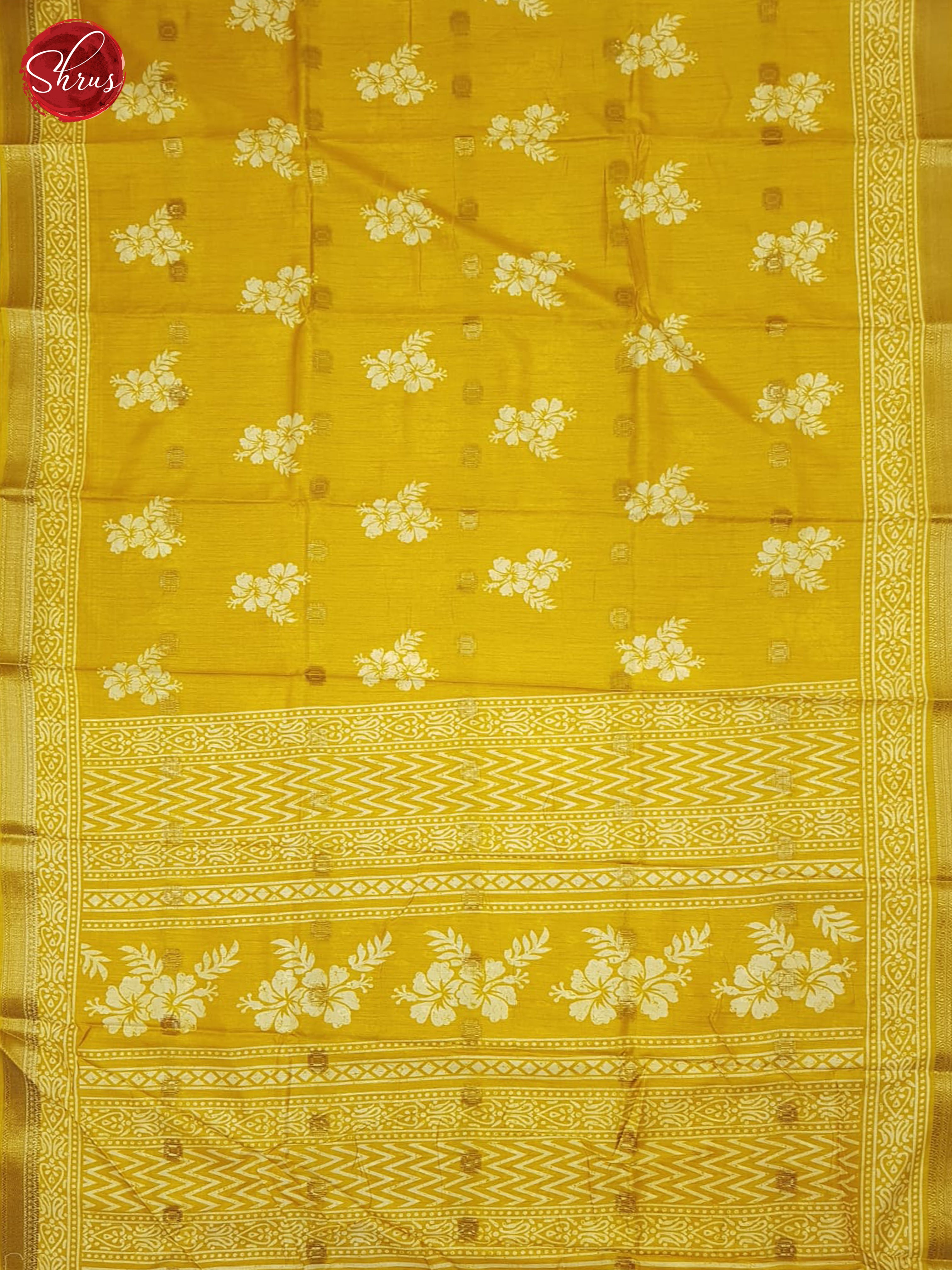 Yellow(Single tone) - Semi Crepe Saree - Shop on ShrusEternity.com