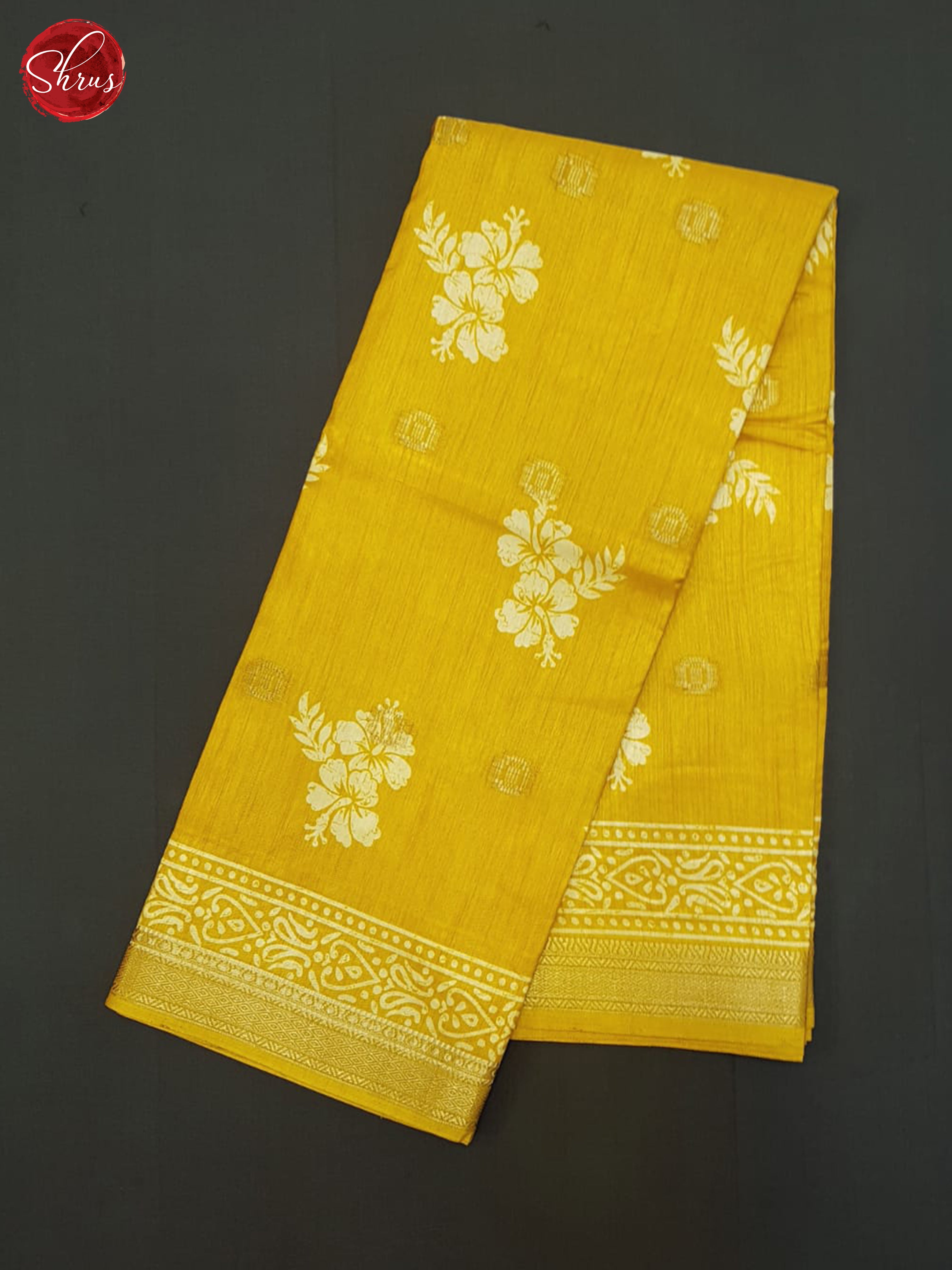 Yellow(Single tone) - Semi Crepe Saree - Shop on ShrusEternity.com