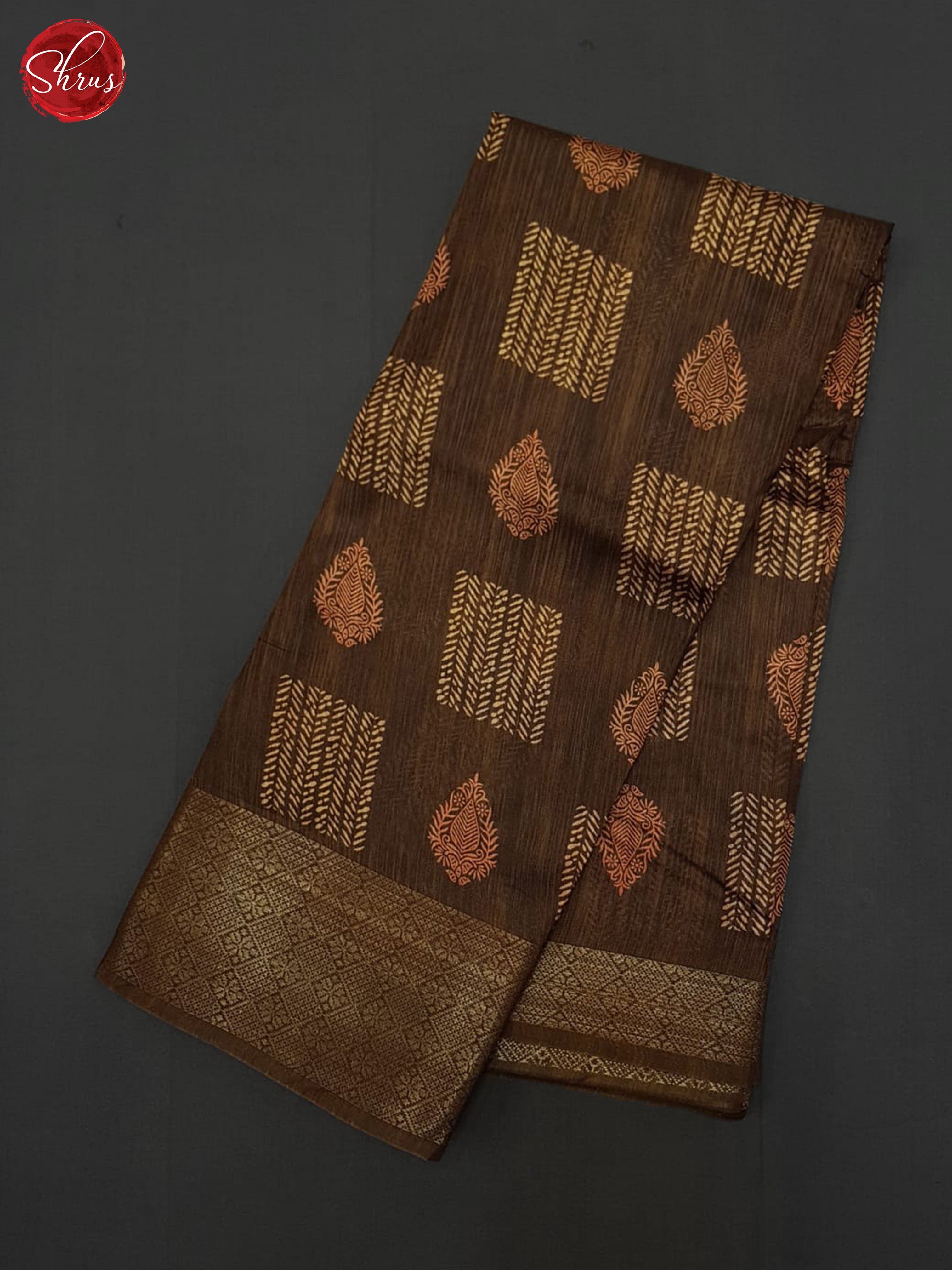 Brown(Single Tone) - Semi Crepe Saree - Shop on ShrusEternity.com