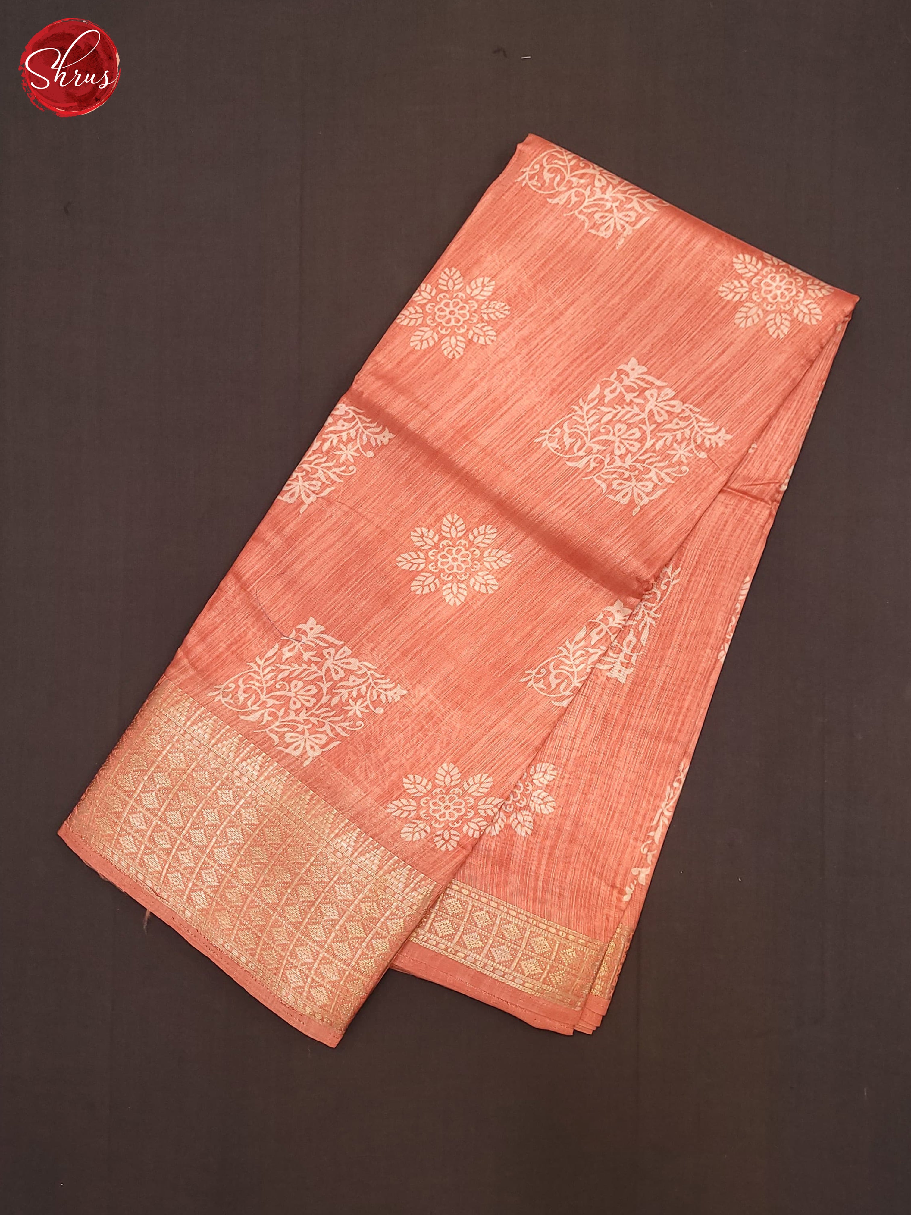 Peach(Single tone) - Semi Crepe Saree - Shop on ShrusEternity.com