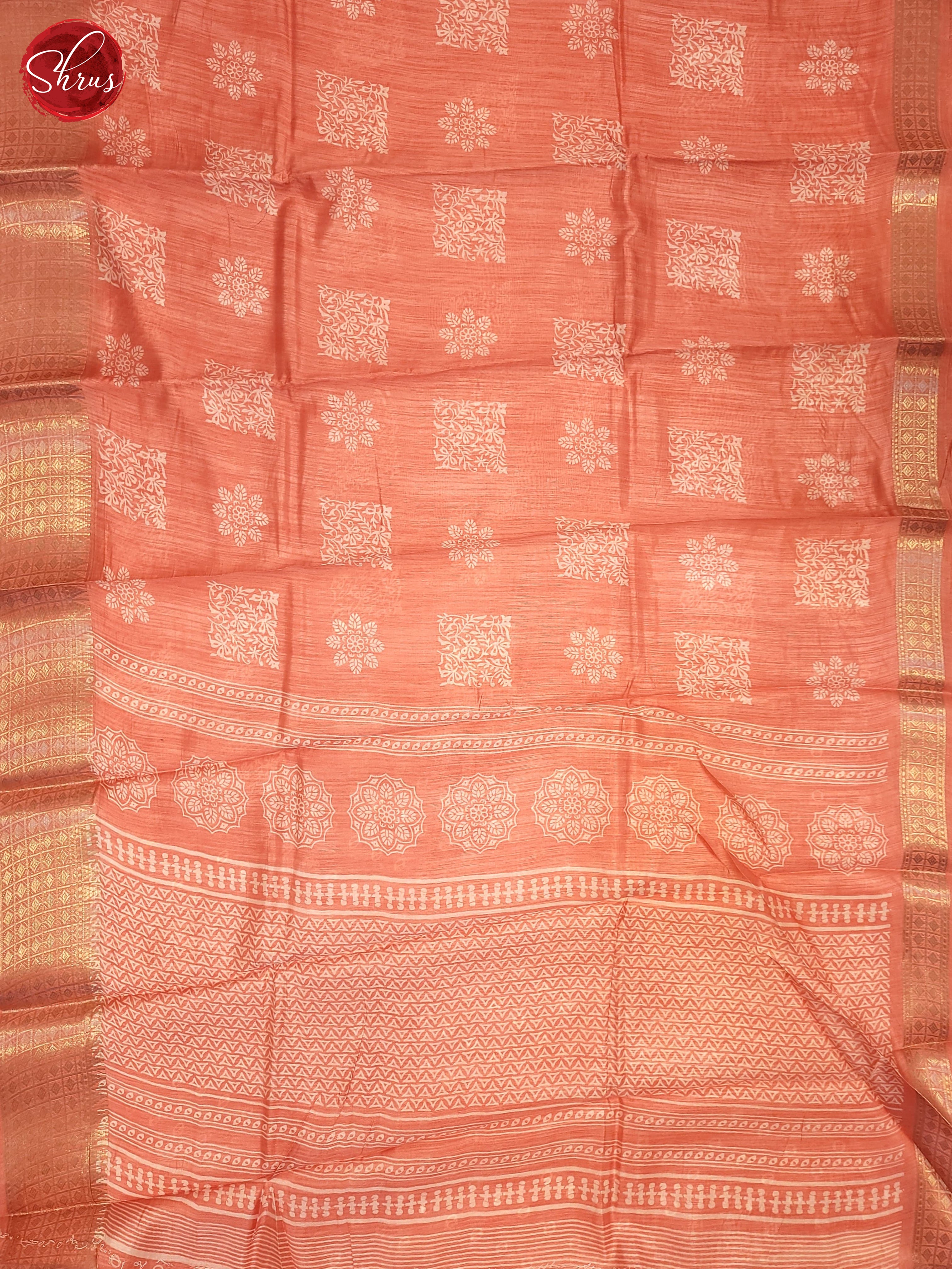 Peach(Single tone) - Semi Crepe Saree - Shop on ShrusEternity.com