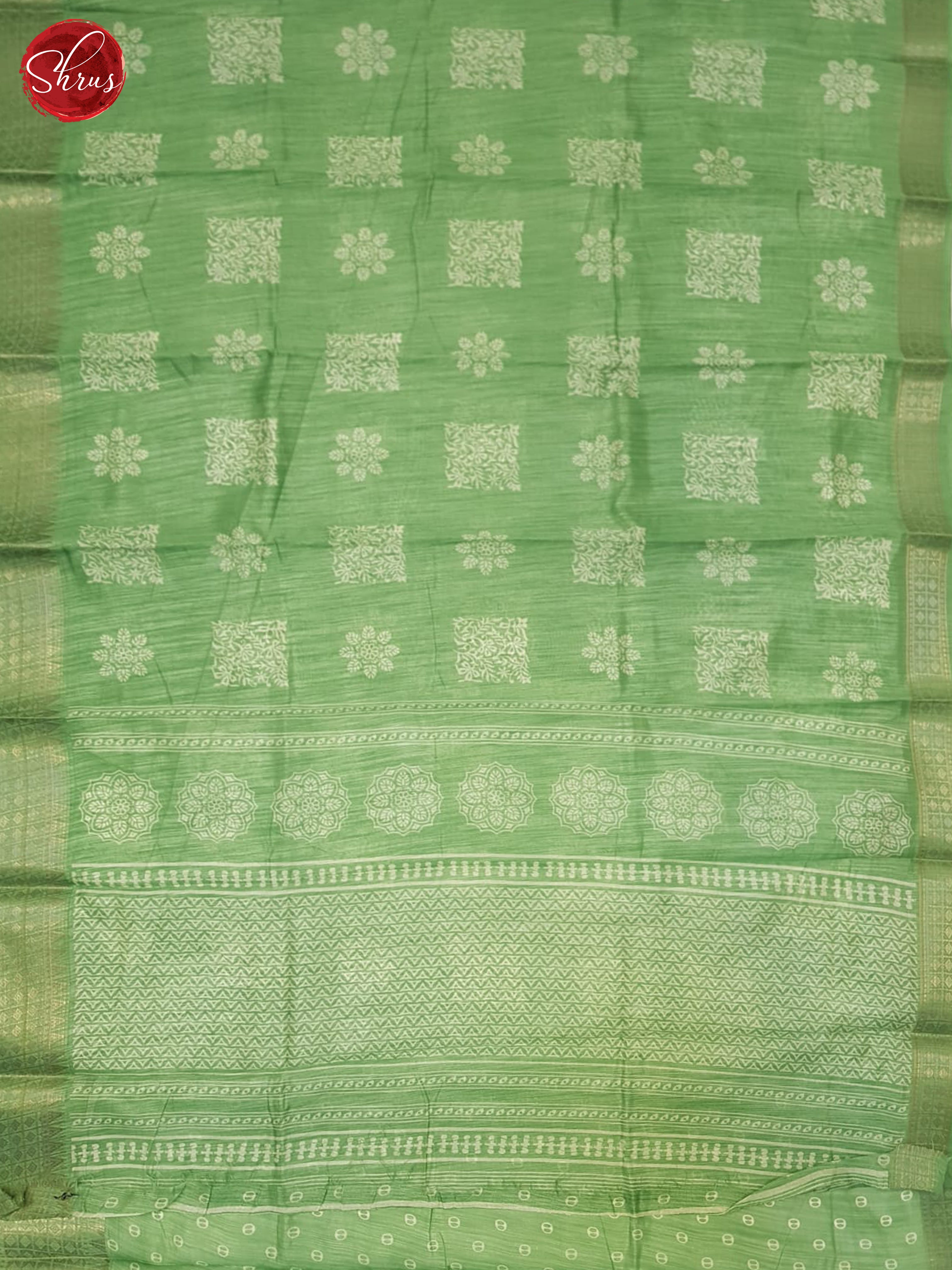 Green(Single Tone) - Semi Crepe Saree - Shop on ShrusEternity.com