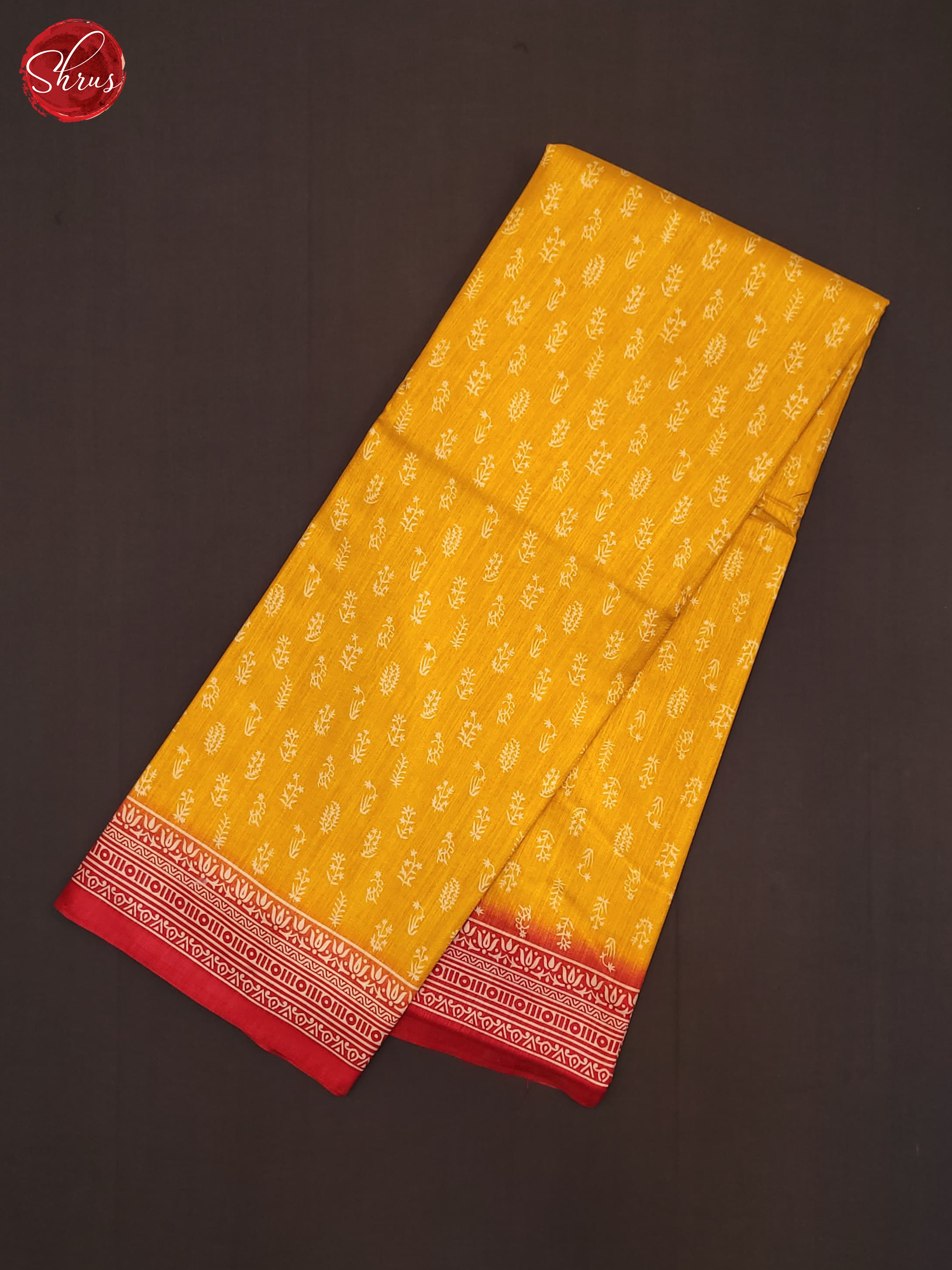 Yellow & Red- Semi Crepe Saree - Shop on ShrusEternity.com