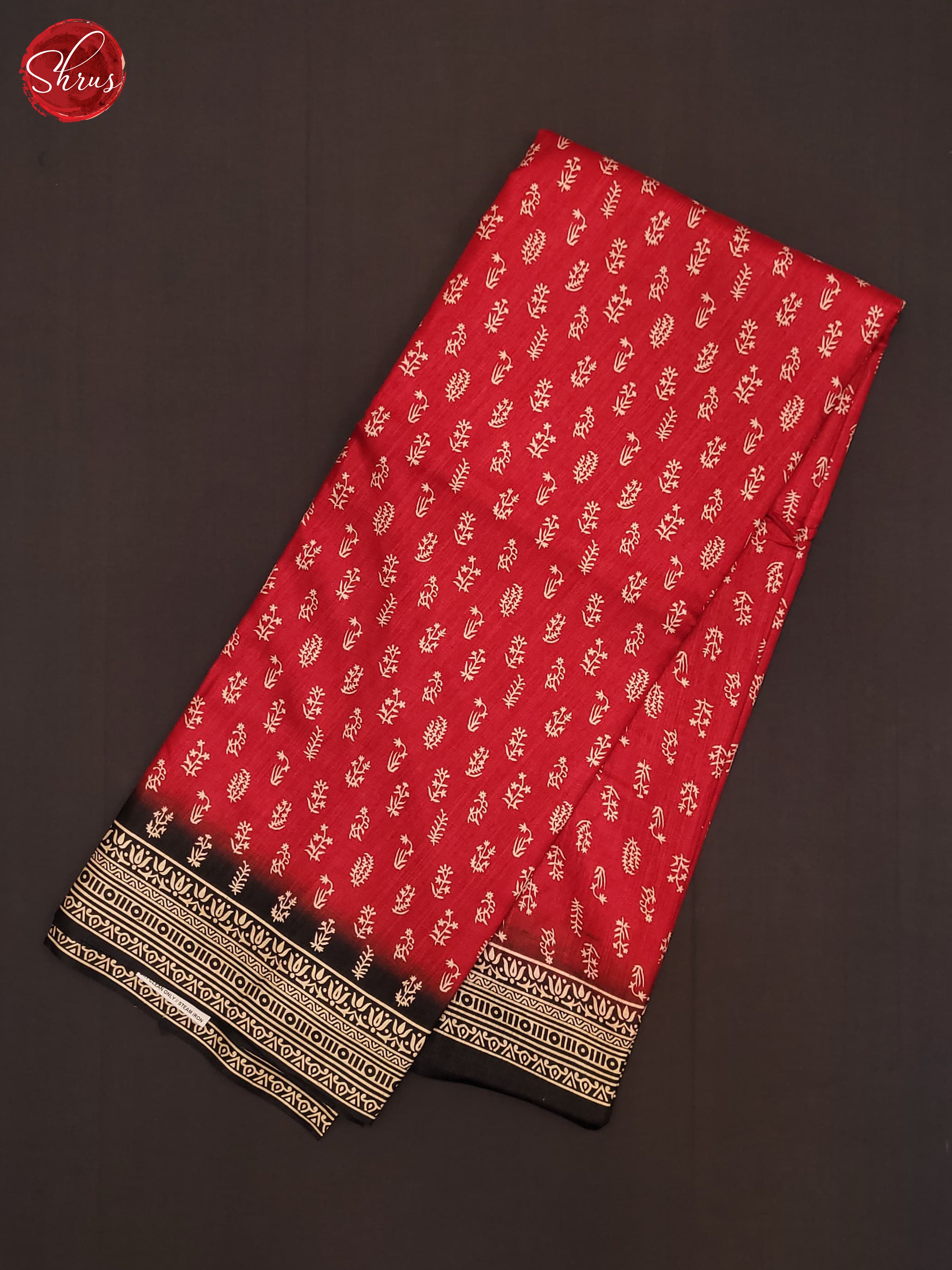 Red & Black - Semi Crepe Saree - Shop on ShrusEternity.com