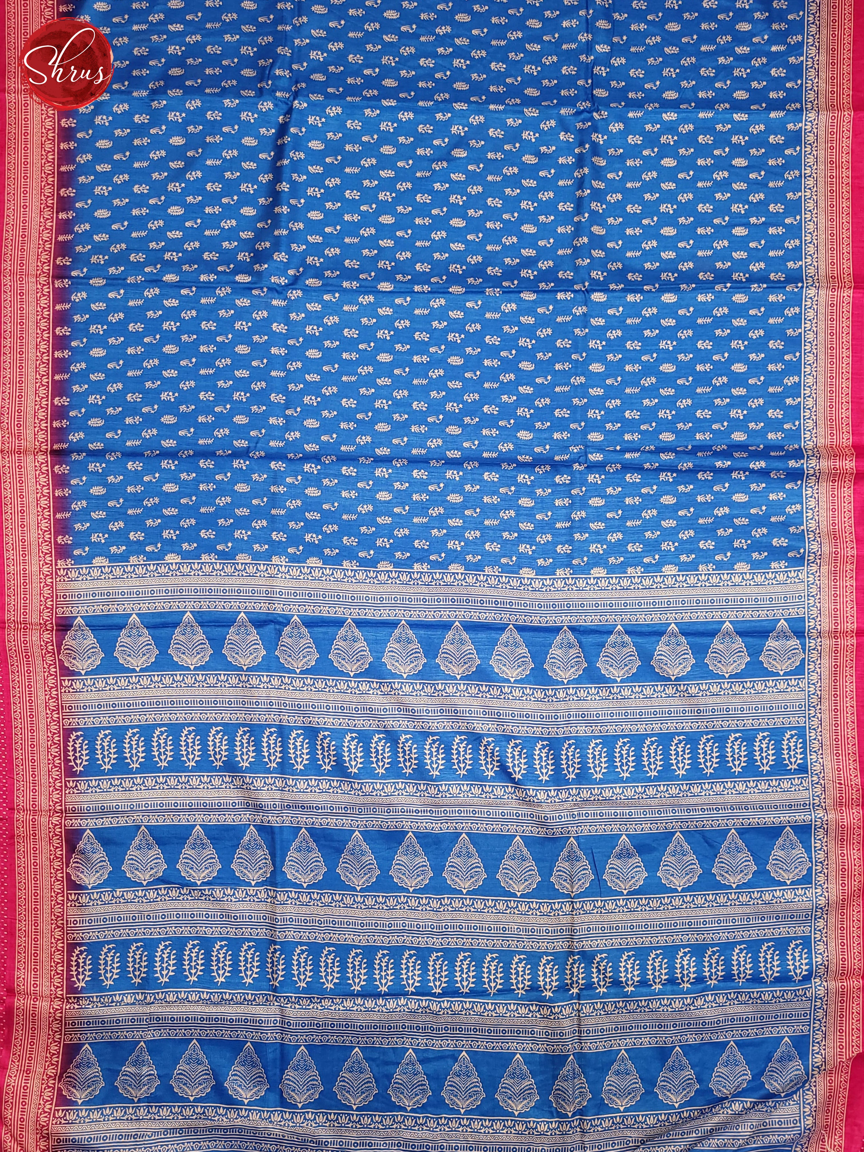 Blue & Pink - Semi Crepe Saree - Shop on ShrusEternity.com