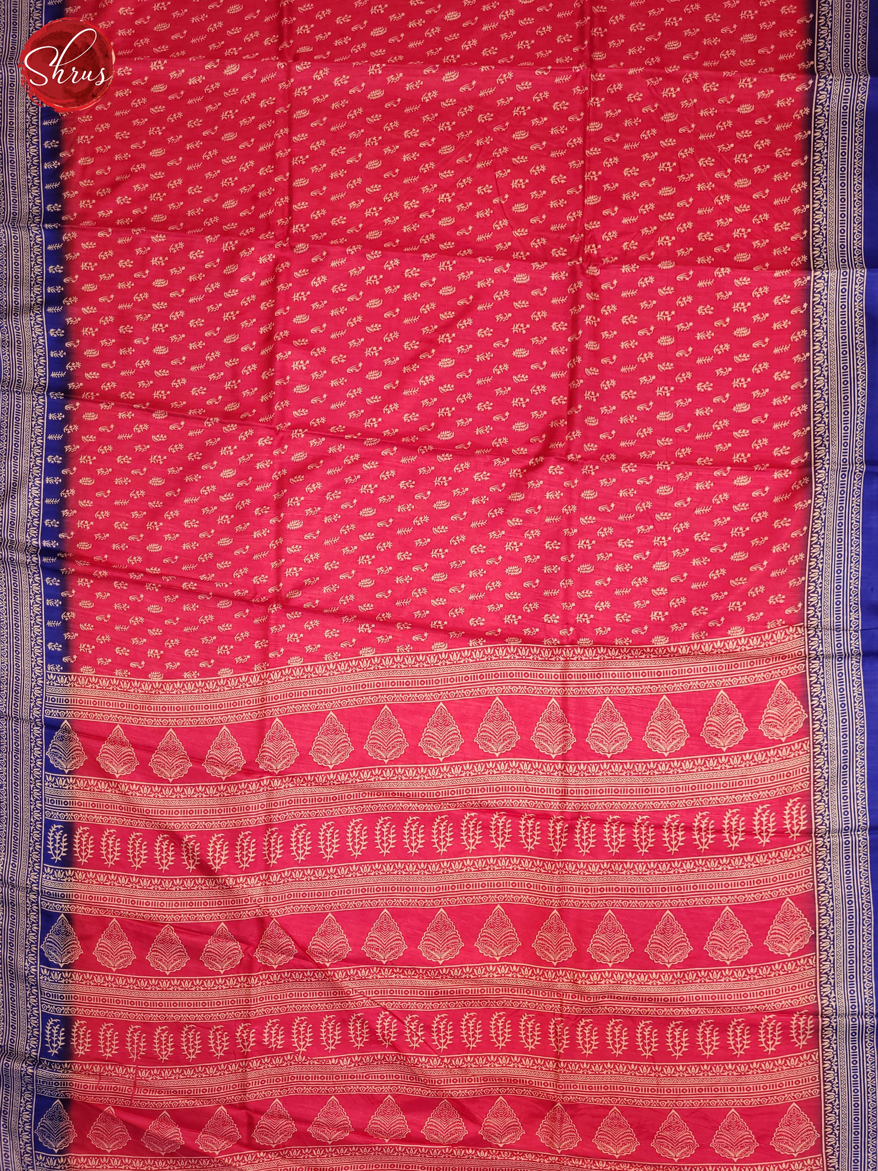 PInk & Blue - Semi Crepe Saree - Shop on ShrusEternity.com