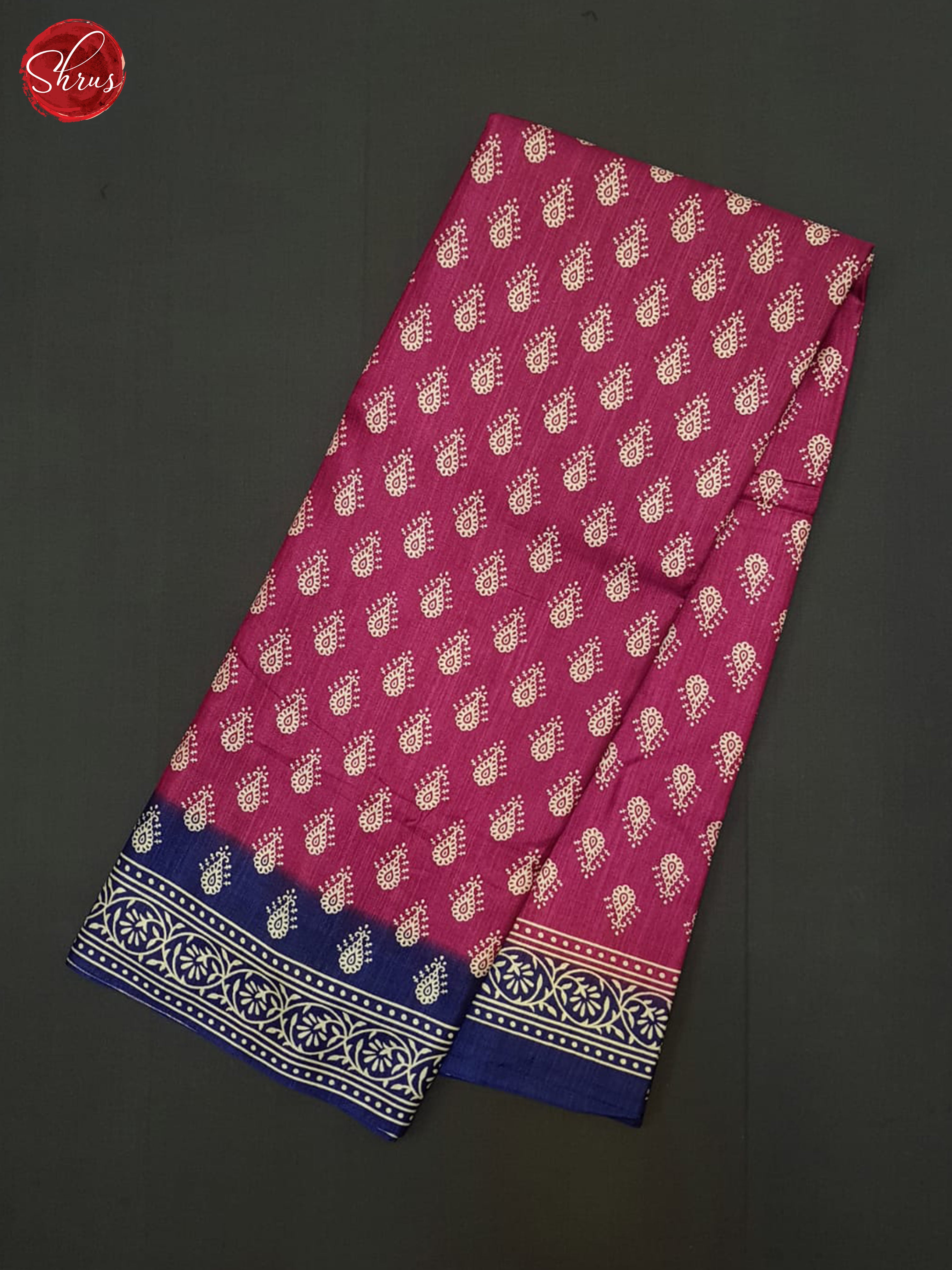 Pink & Blue - Semi crepe Saree - Shop on ShrusEternity.com