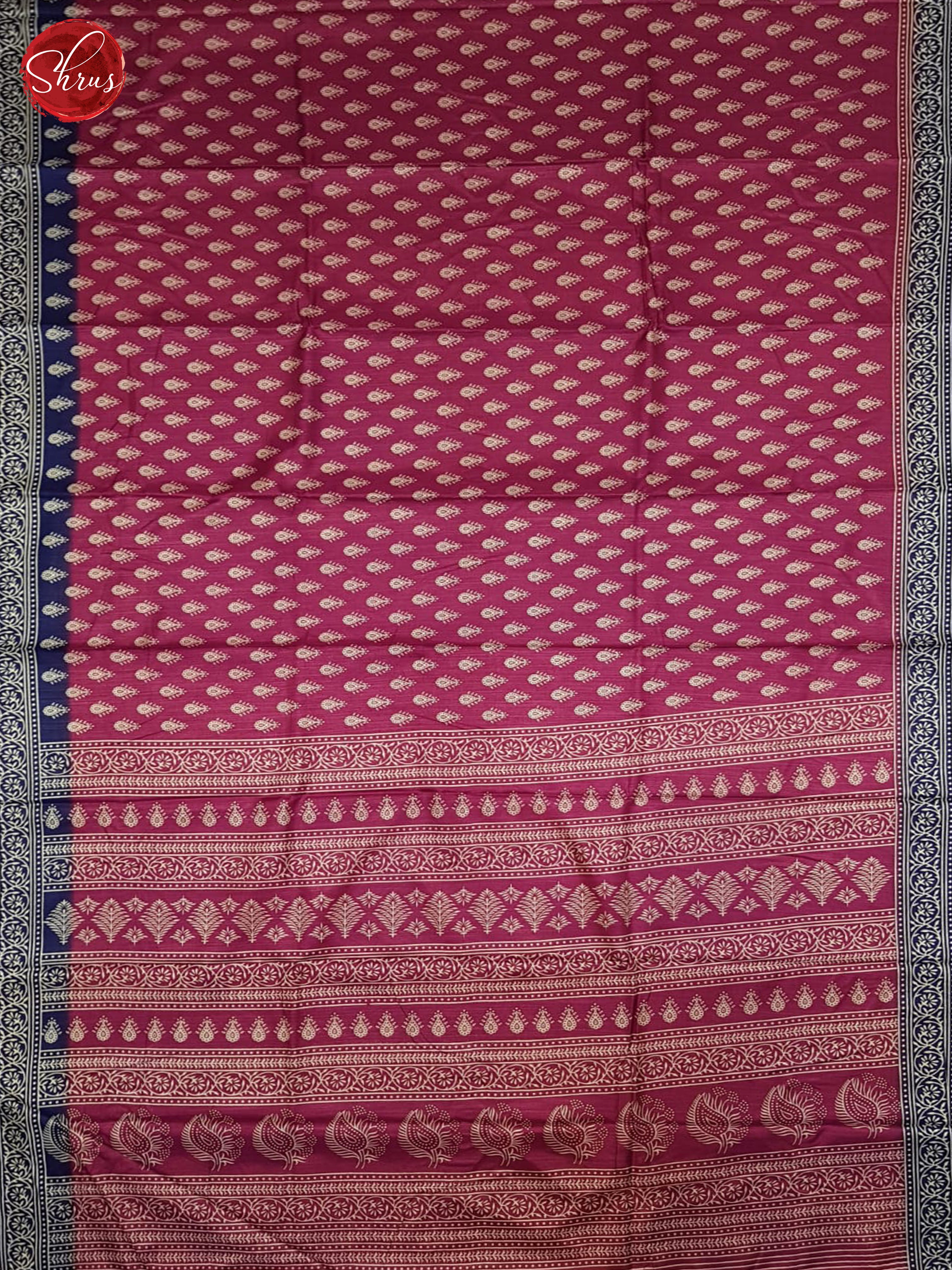 Pink & Blue - Semi crepe Saree - Shop on ShrusEternity.com