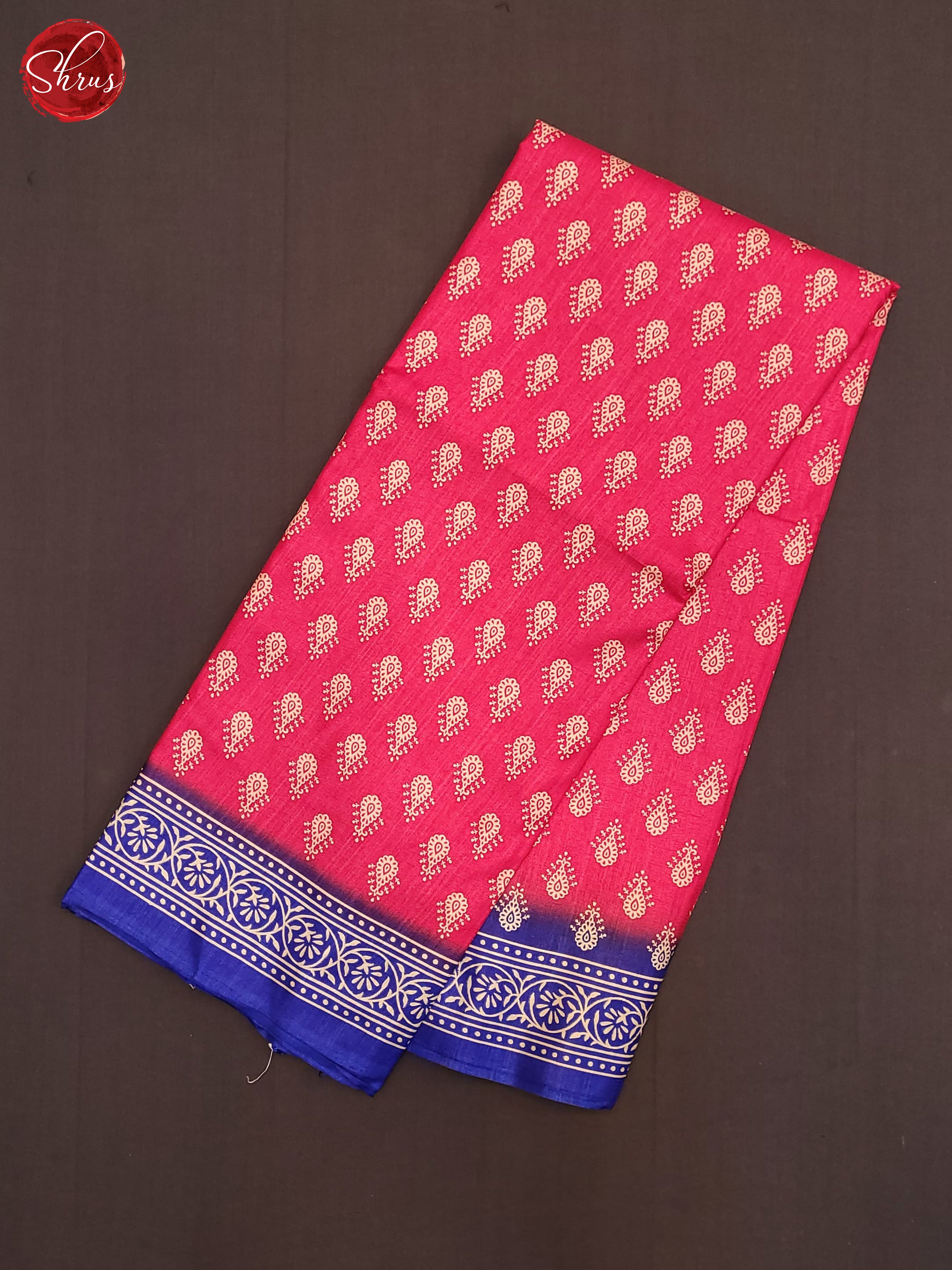 Pink & Blue - Semi Crepe Saree - Shop on ShrusEternity.com