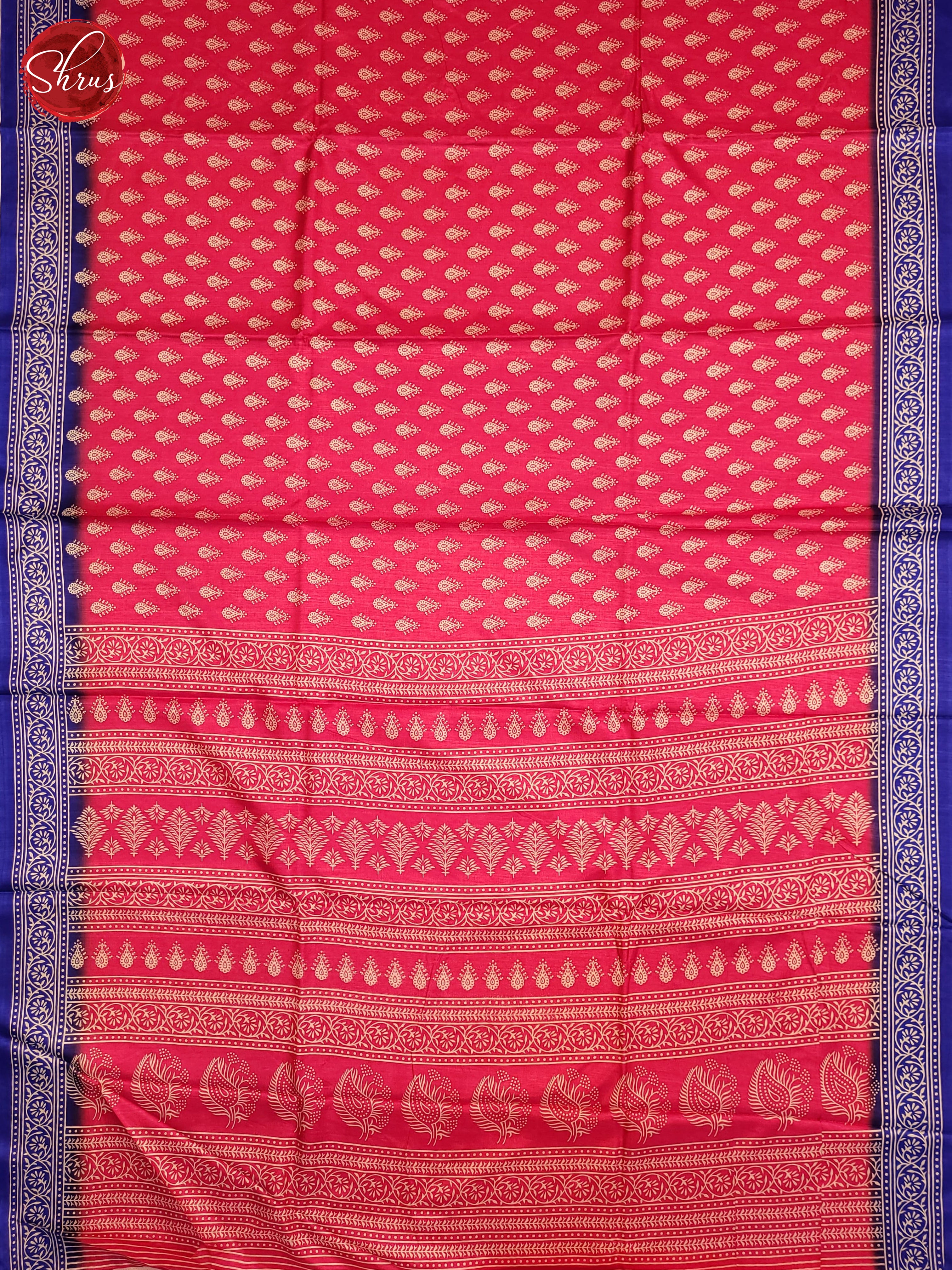 Pink & Blue - Semi Crepe Saree - Shop on ShrusEternity.com