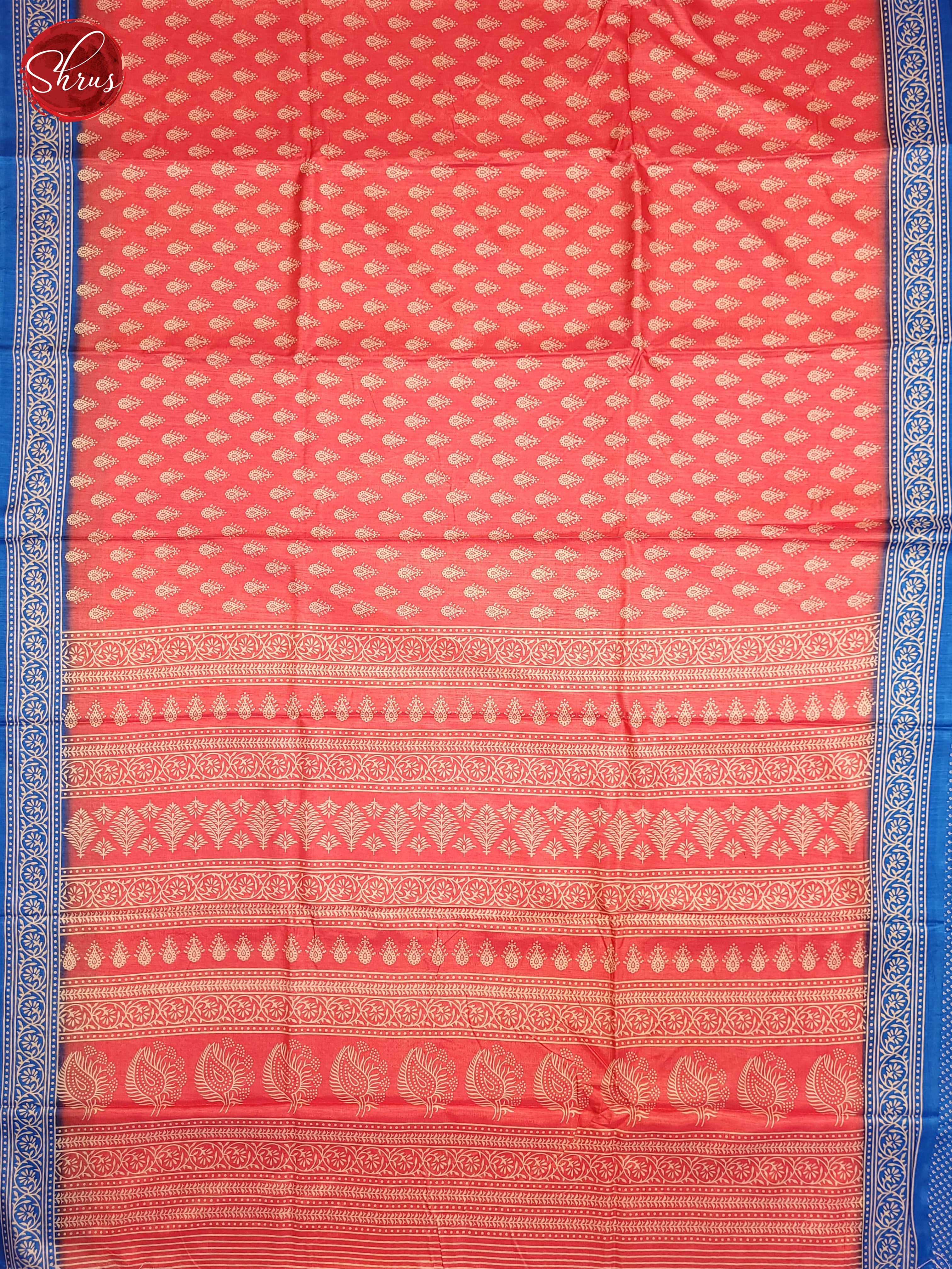 Pink &  Blue - Semi Crepe Saree - Shop on ShrusEternity.com