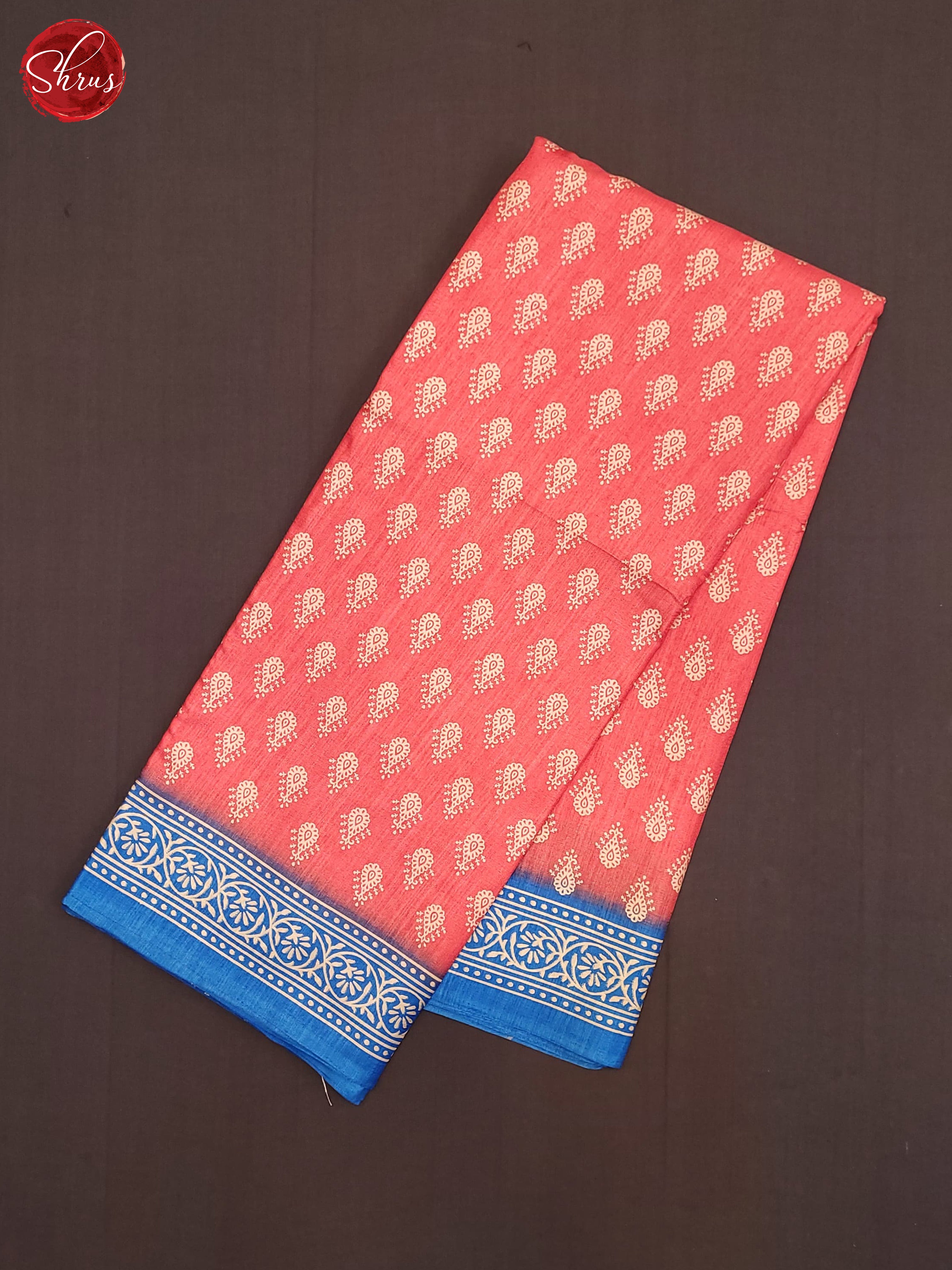 Pink &  Blue - Semi Crepe Saree - Shop on ShrusEternity.com