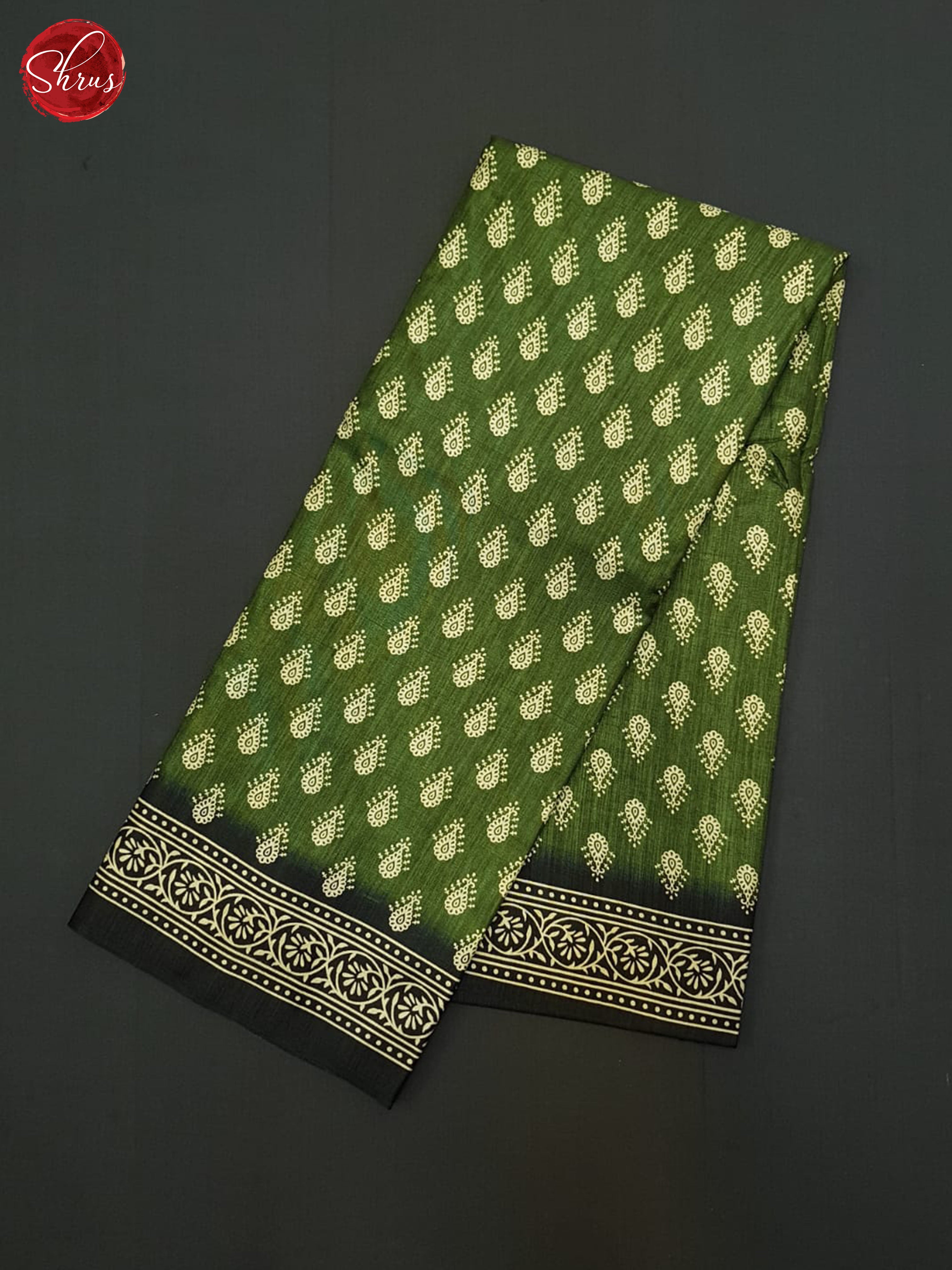 Green & Black - Semi crepe Saree - Shop on ShrusEternity.com