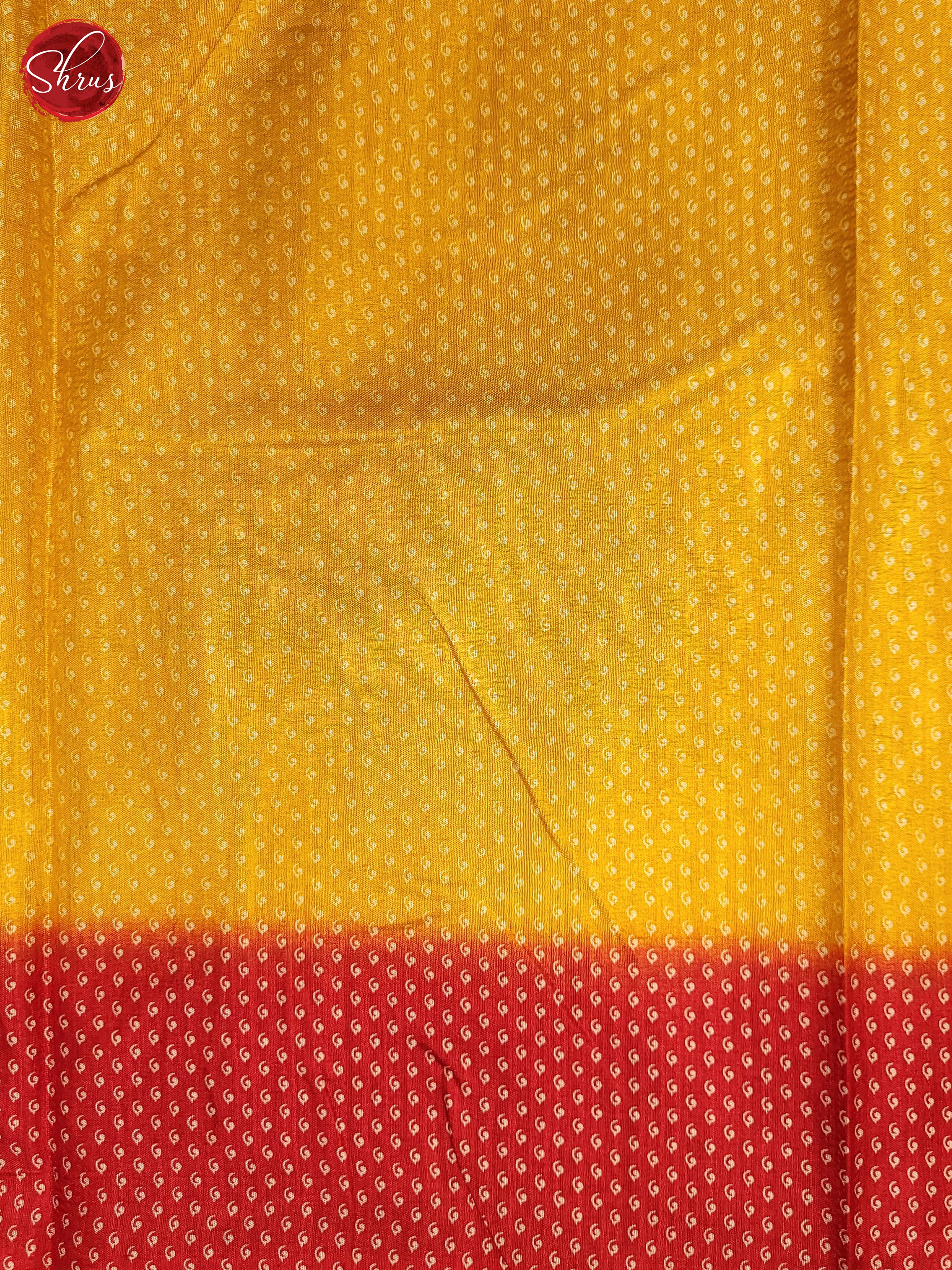 Yellow & Red - Semi Crepe Saree - Shop on ShrusEternity.com