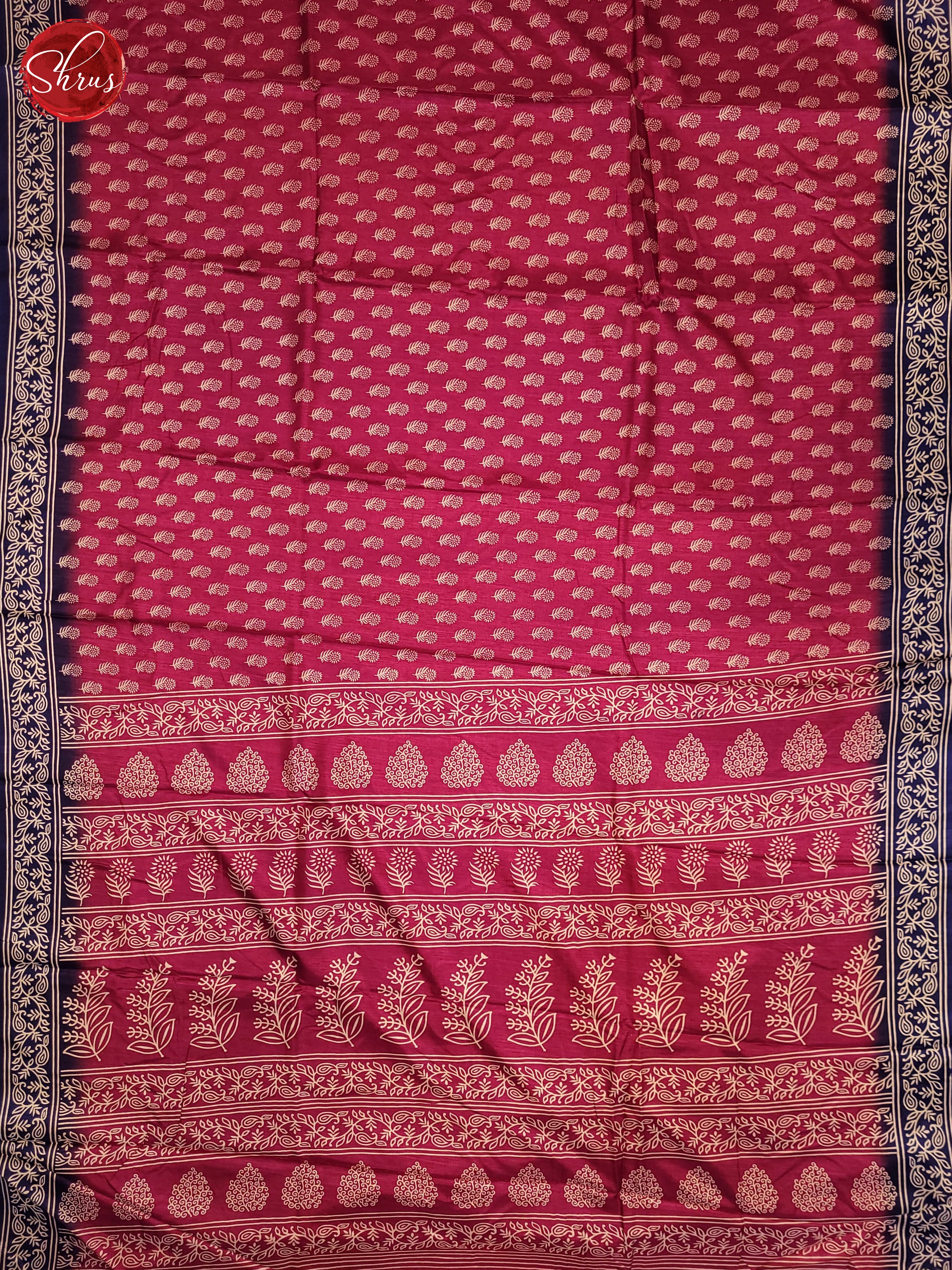 Pink & Blue  - Semi Crepe Saree - Shop on ShrusEternity.com