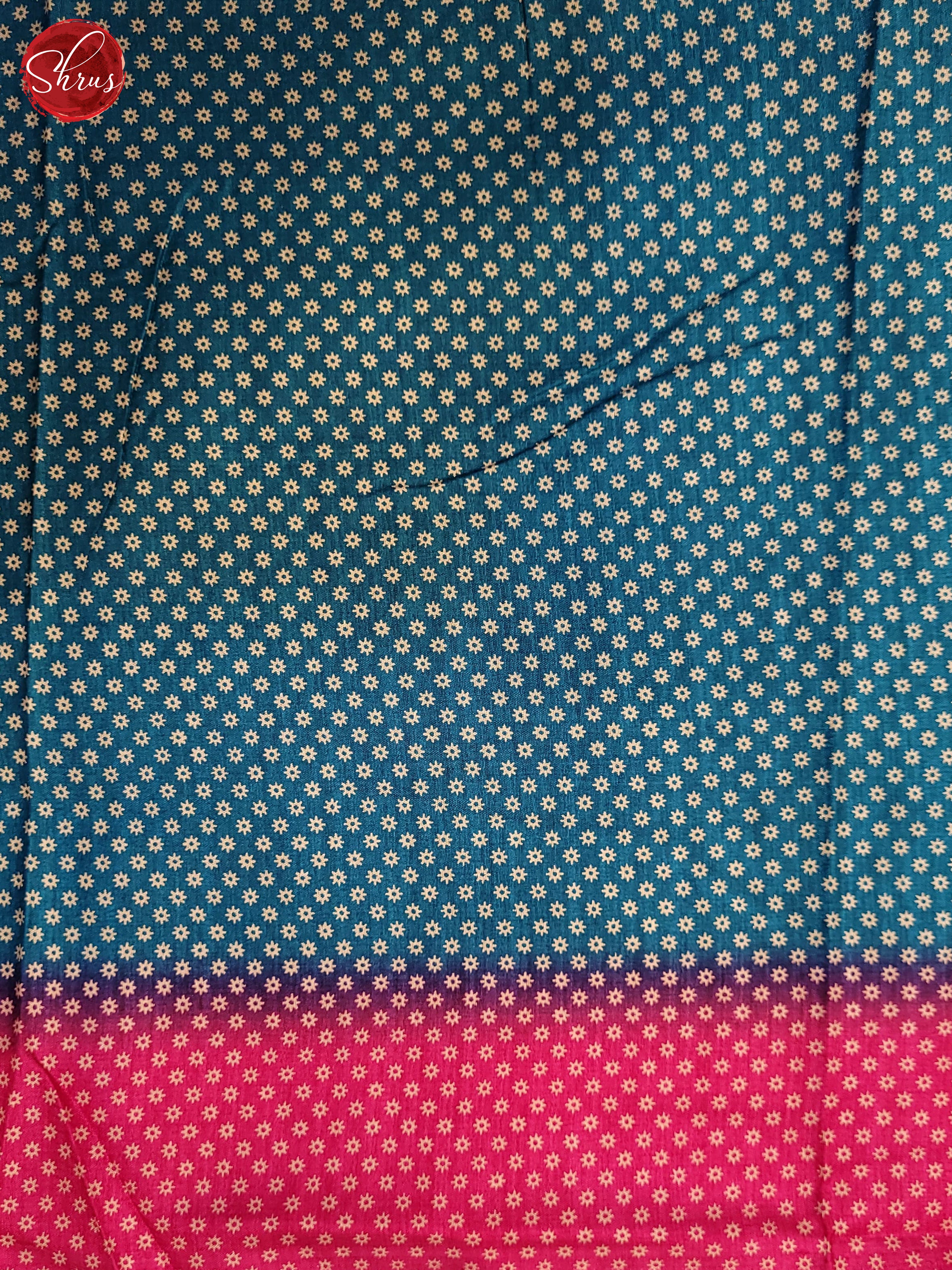 Blue & Pink - Semi Crepe Saree - Shop on ShrusEternity.com