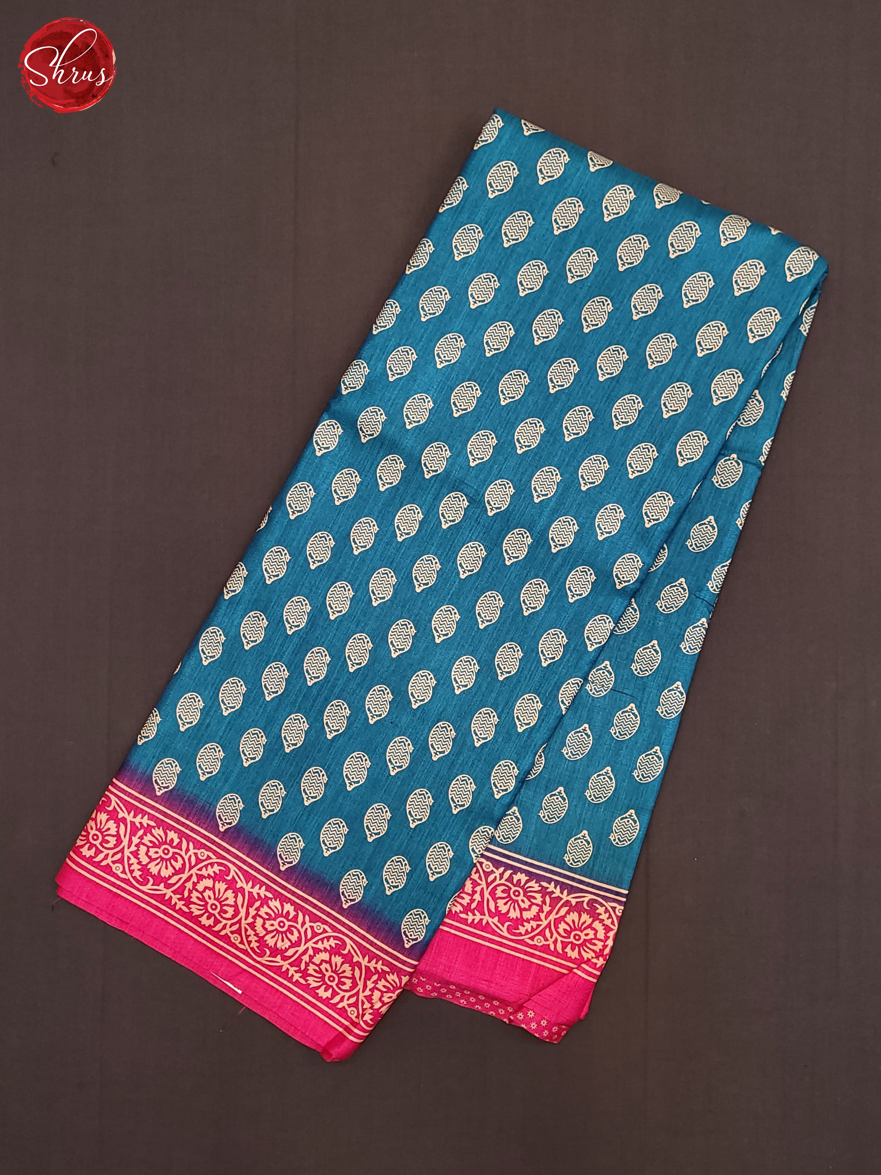 Blue & Pink - Semi Crepe Saree - Shop on ShrusEternity.com