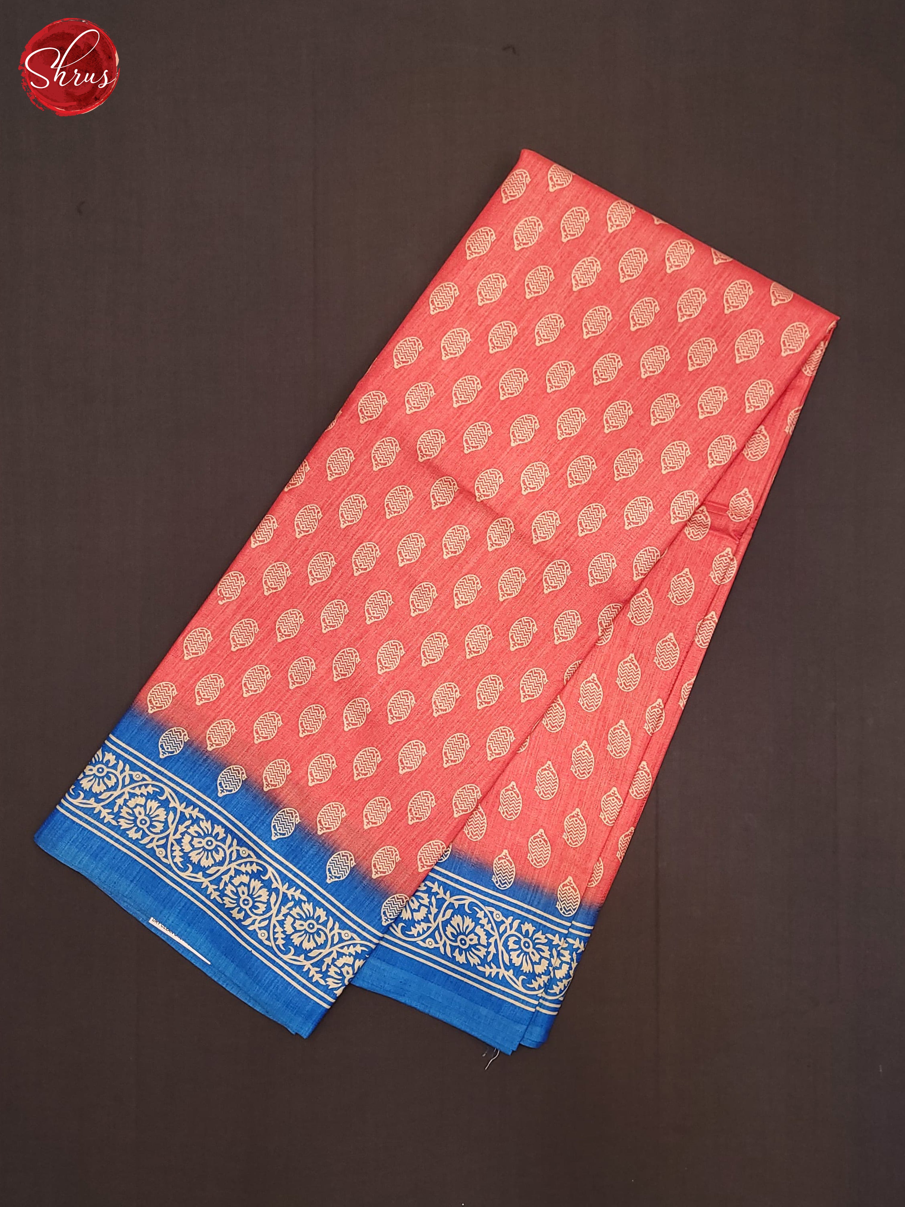 Pink & Blue - Semi Crepe Saree - Shop on ShrusEternity.com