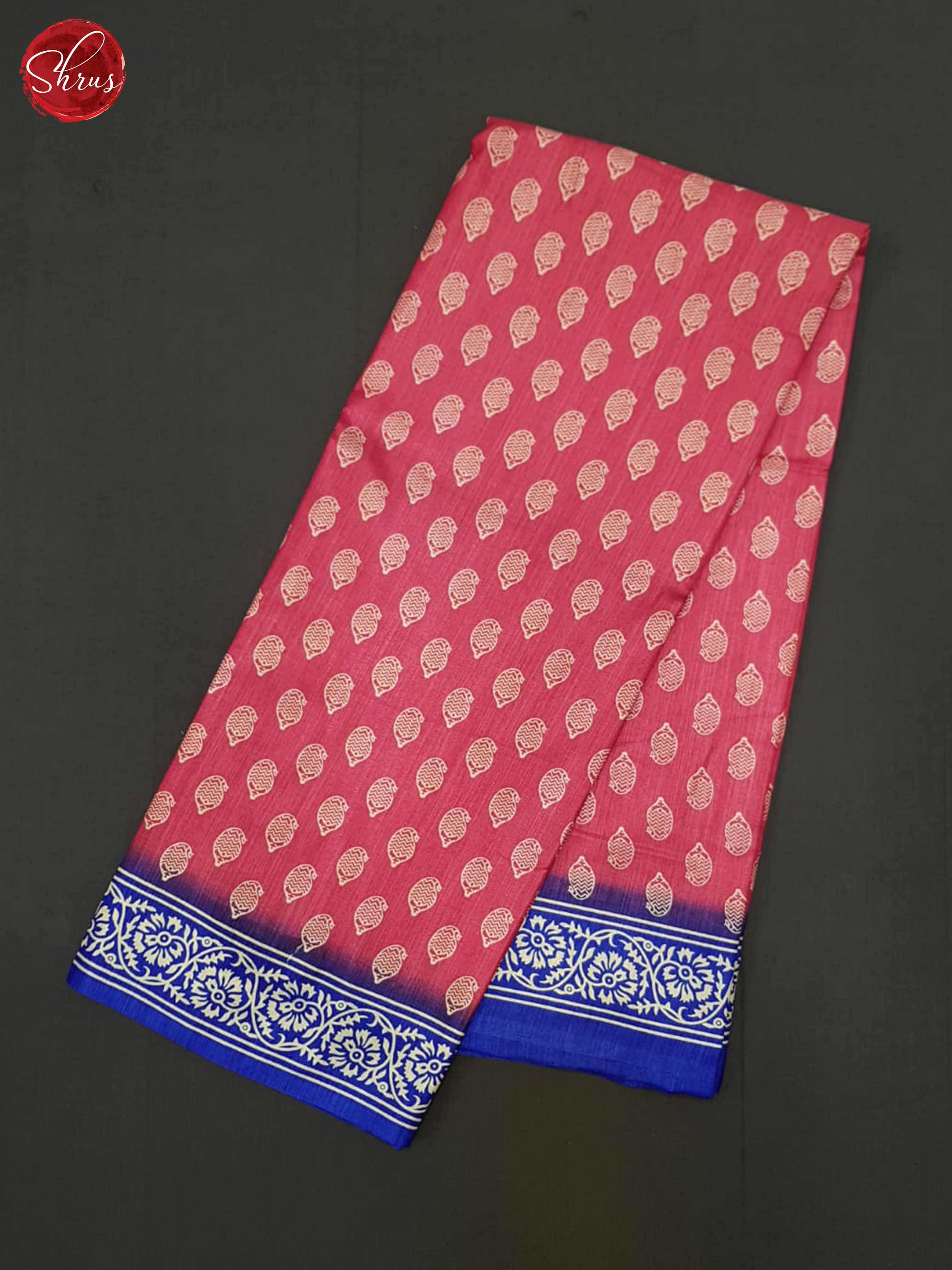 Pink & Blue - Semi crepe Saree - Shop on ShrusEternity.com