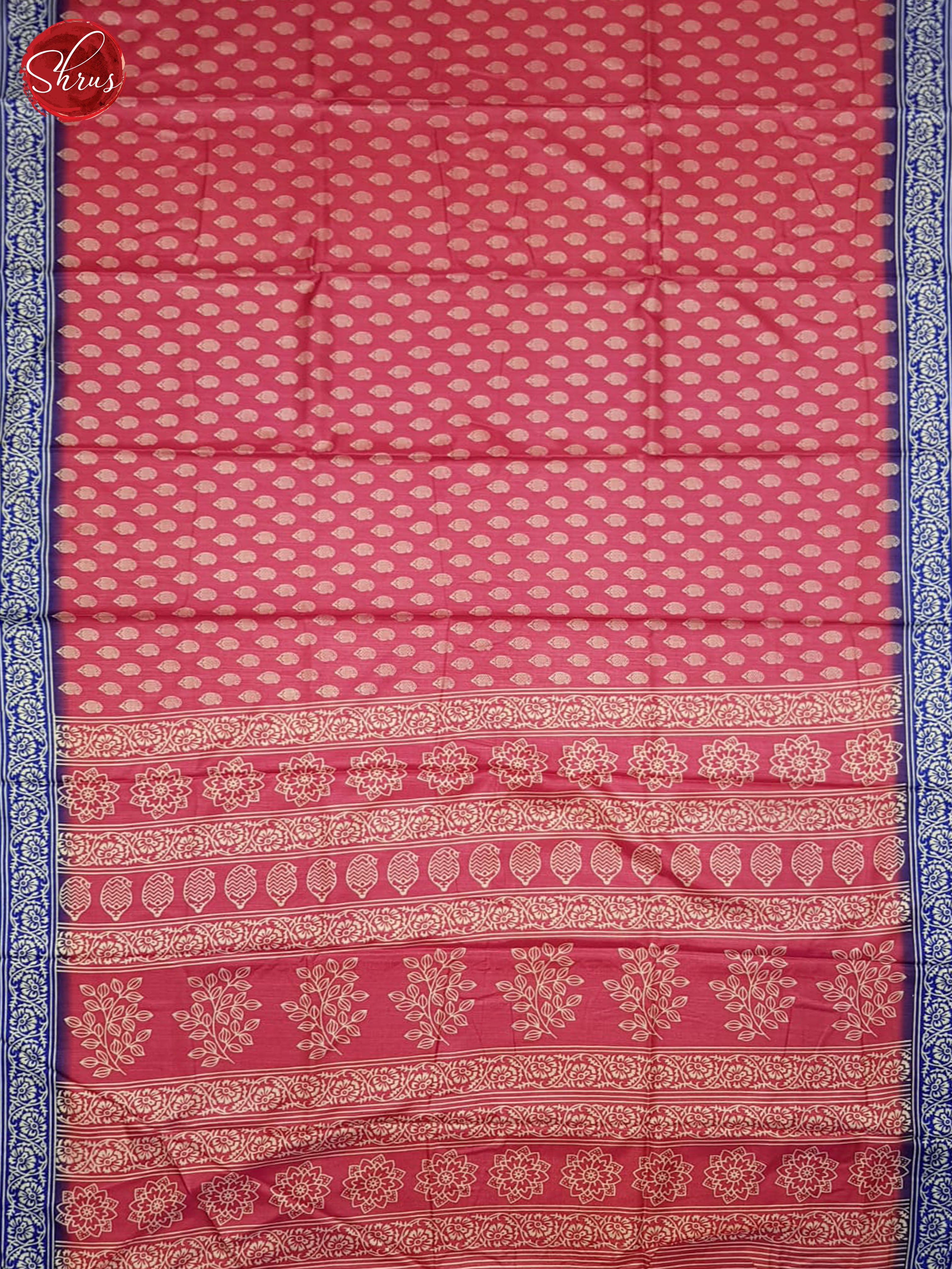 Pink & Blue - Semi crepe Saree - Shop on ShrusEternity.com