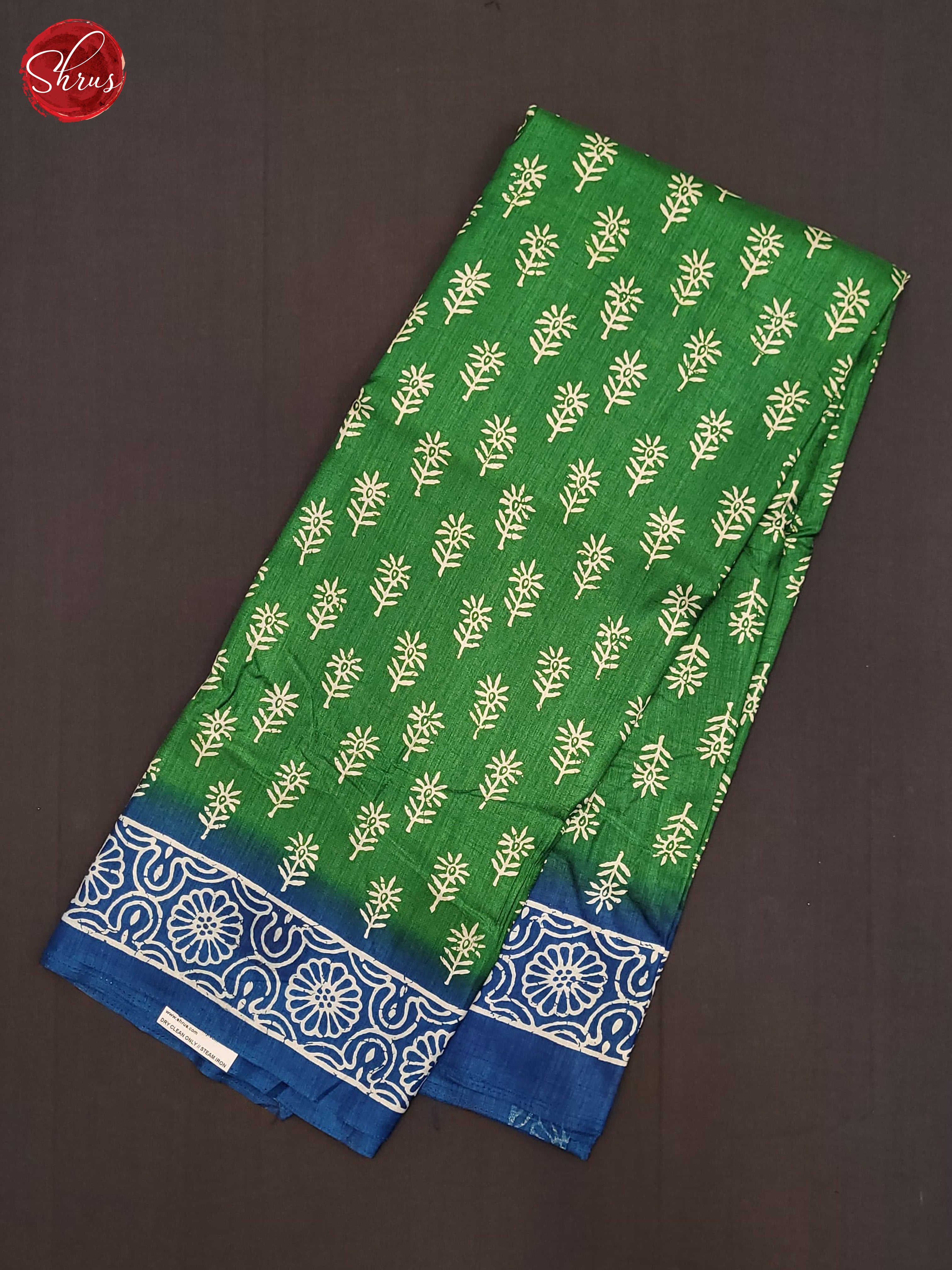 Green & Blue- Semi Matka  Saree - Shop on ShrusEternity.com