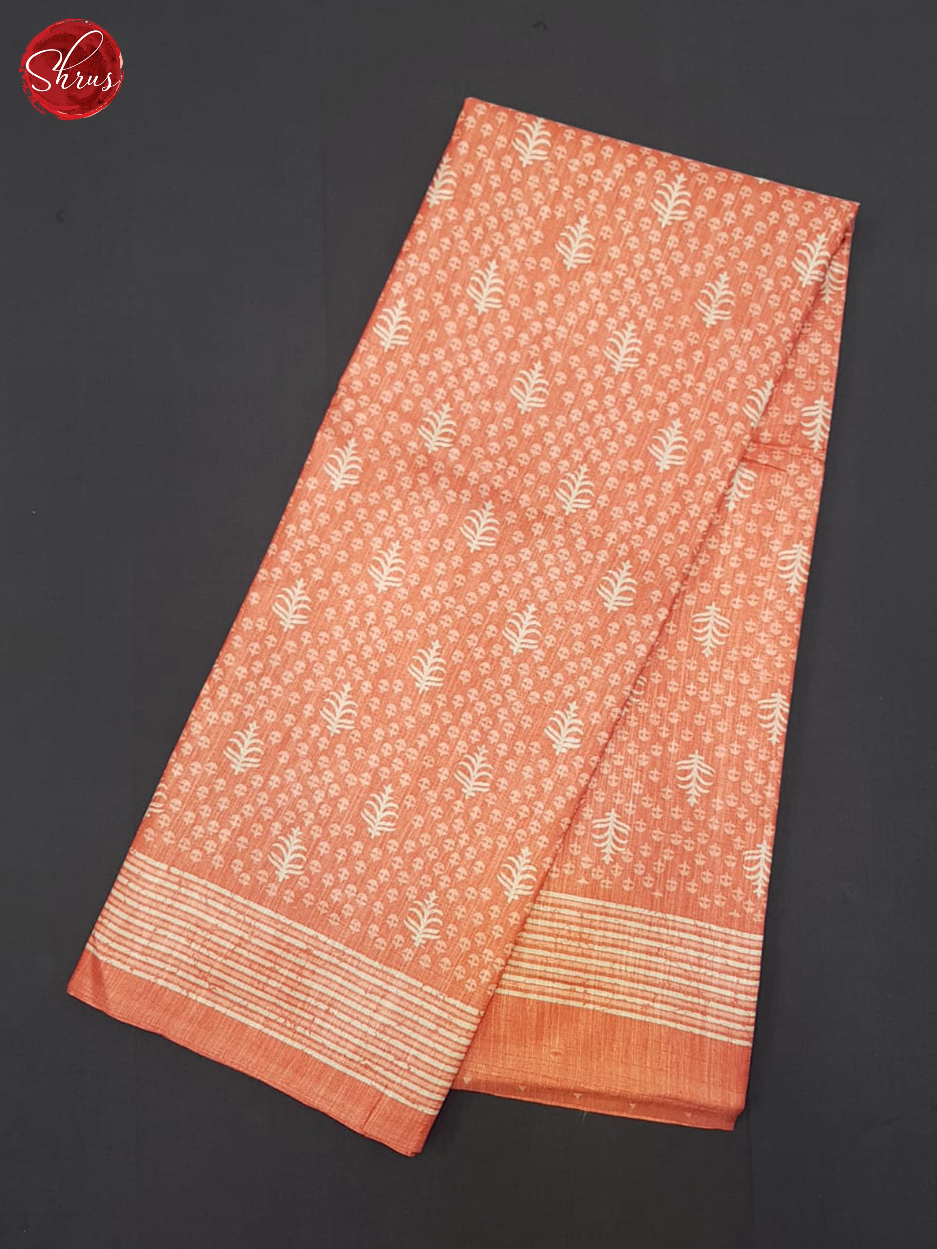 Orangish PInk(Single tone) - Semi Matka Saree - Shop on ShrusEternity.com