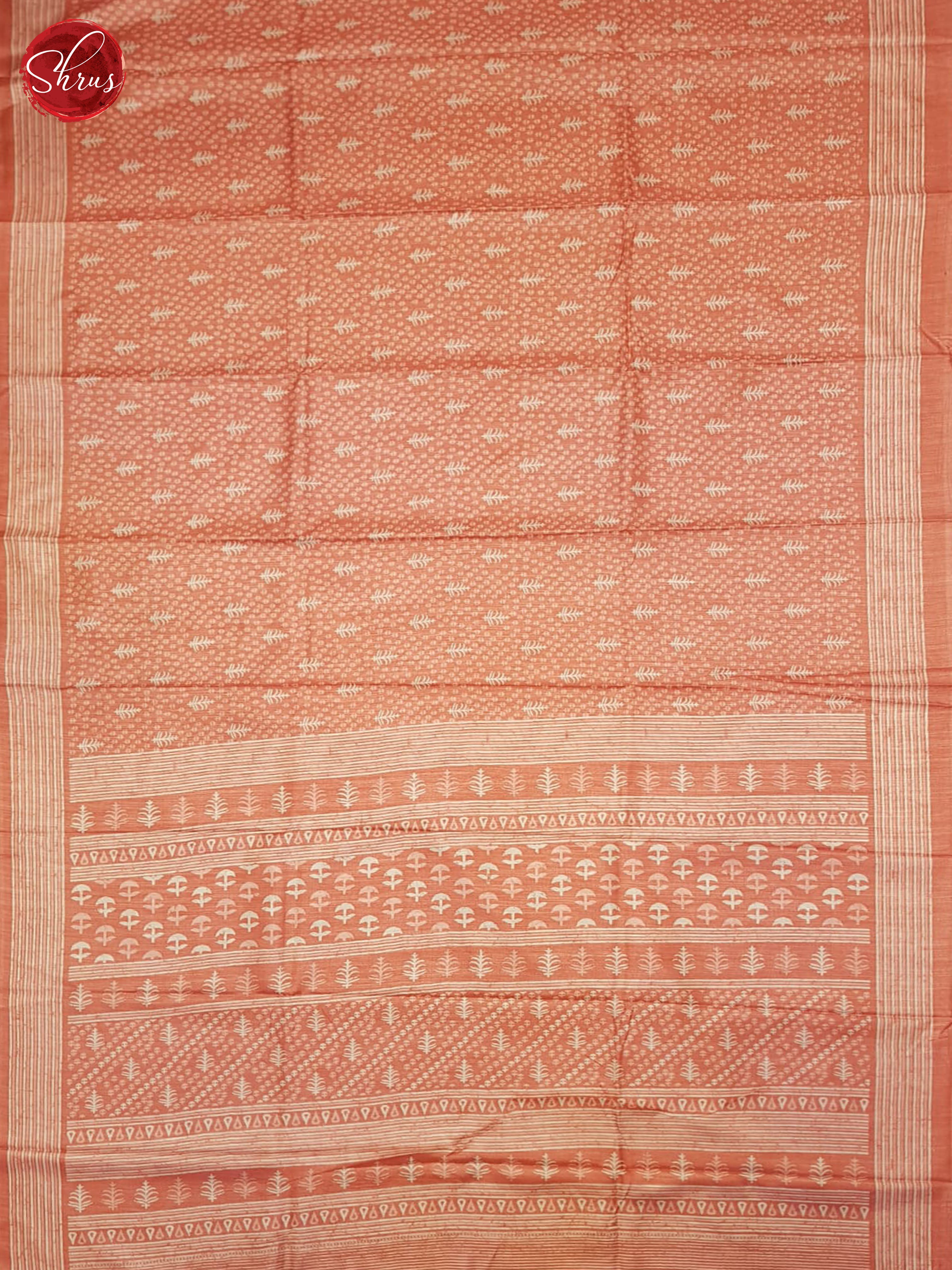 Orangish PInk(Single tone) - Semi Matka Saree - Shop on ShrusEternity.com