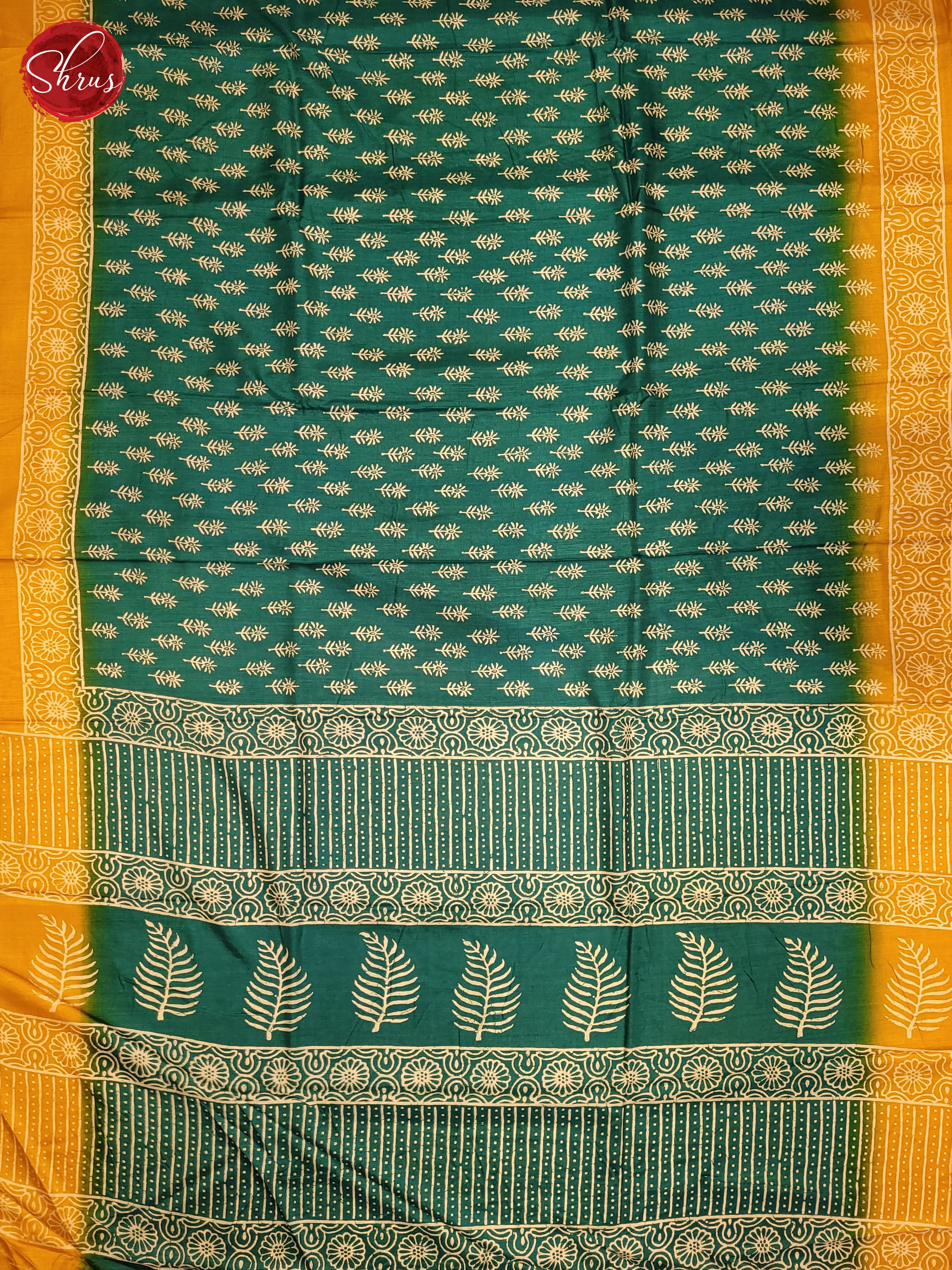 Green & Yellow - Semi Matka Saree - Shop on ShrusEternity.com