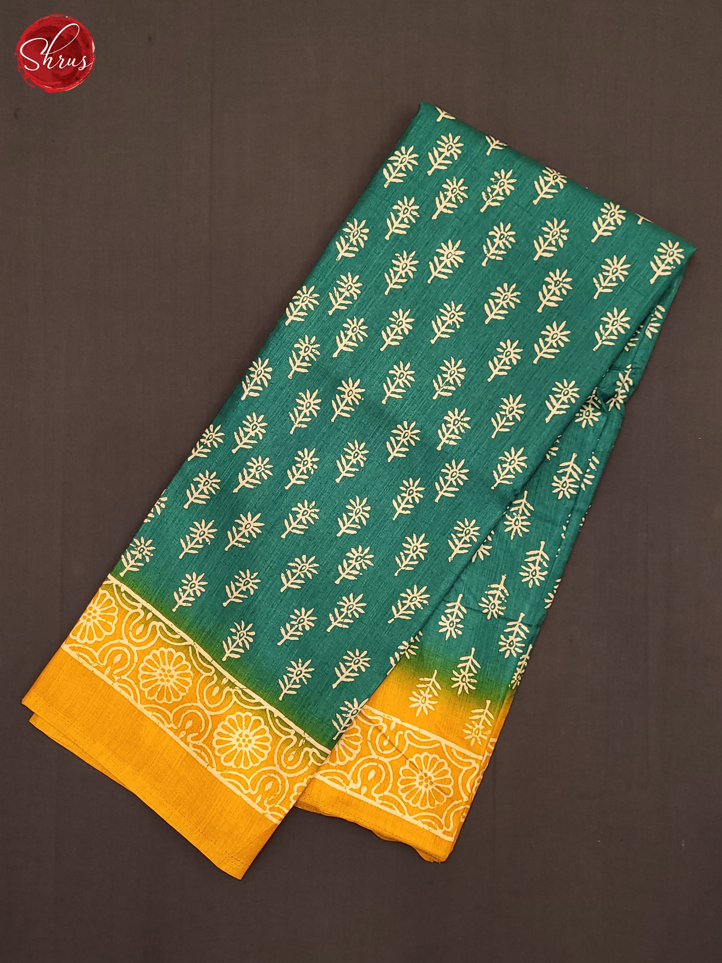 Green & Yellow - Semi Matka Saree - Shop on ShrusEternity.com