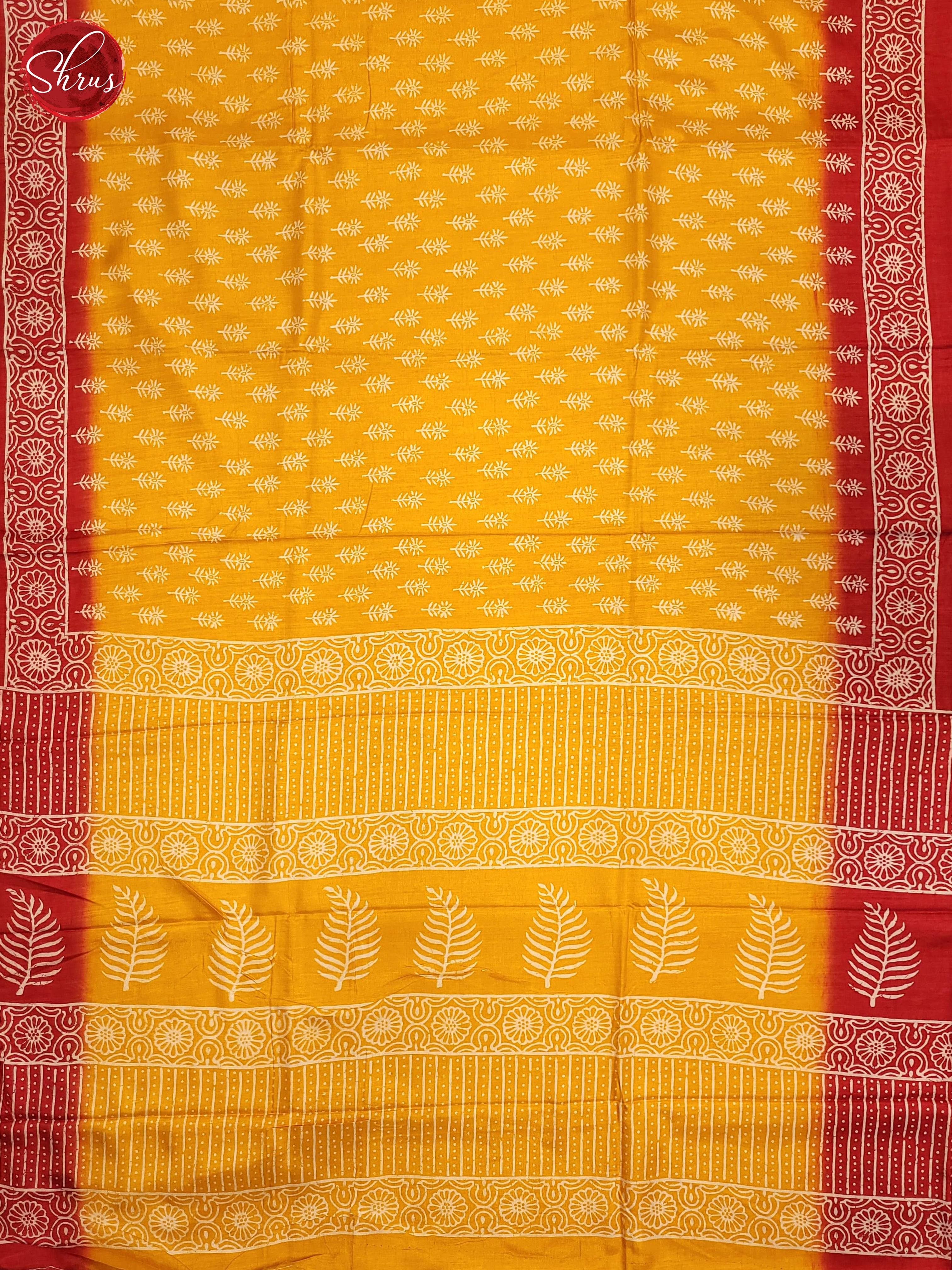 Yellow & Red - Semi Matka Saree - Shop on ShrusEternity.com