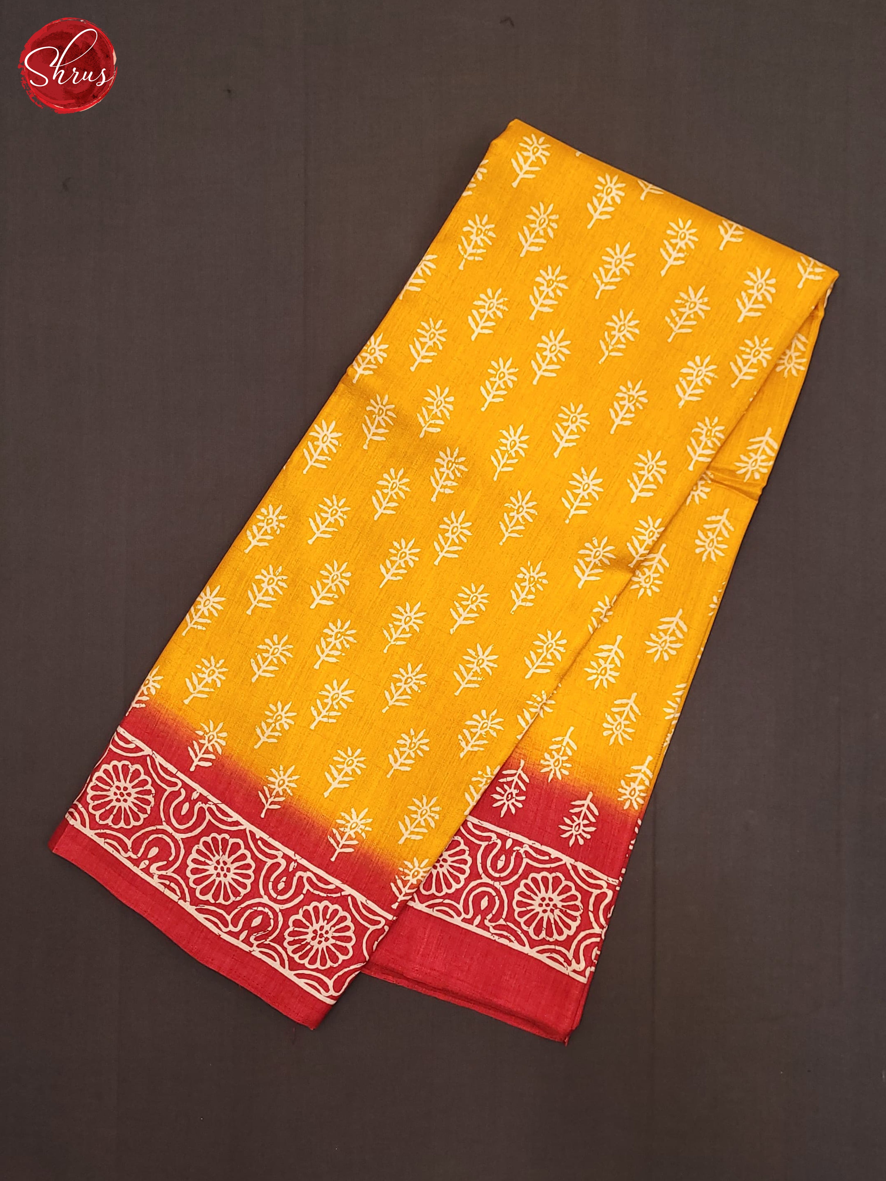 Yellow & Red - Semi Matka Saree - Shop on ShrusEternity.com