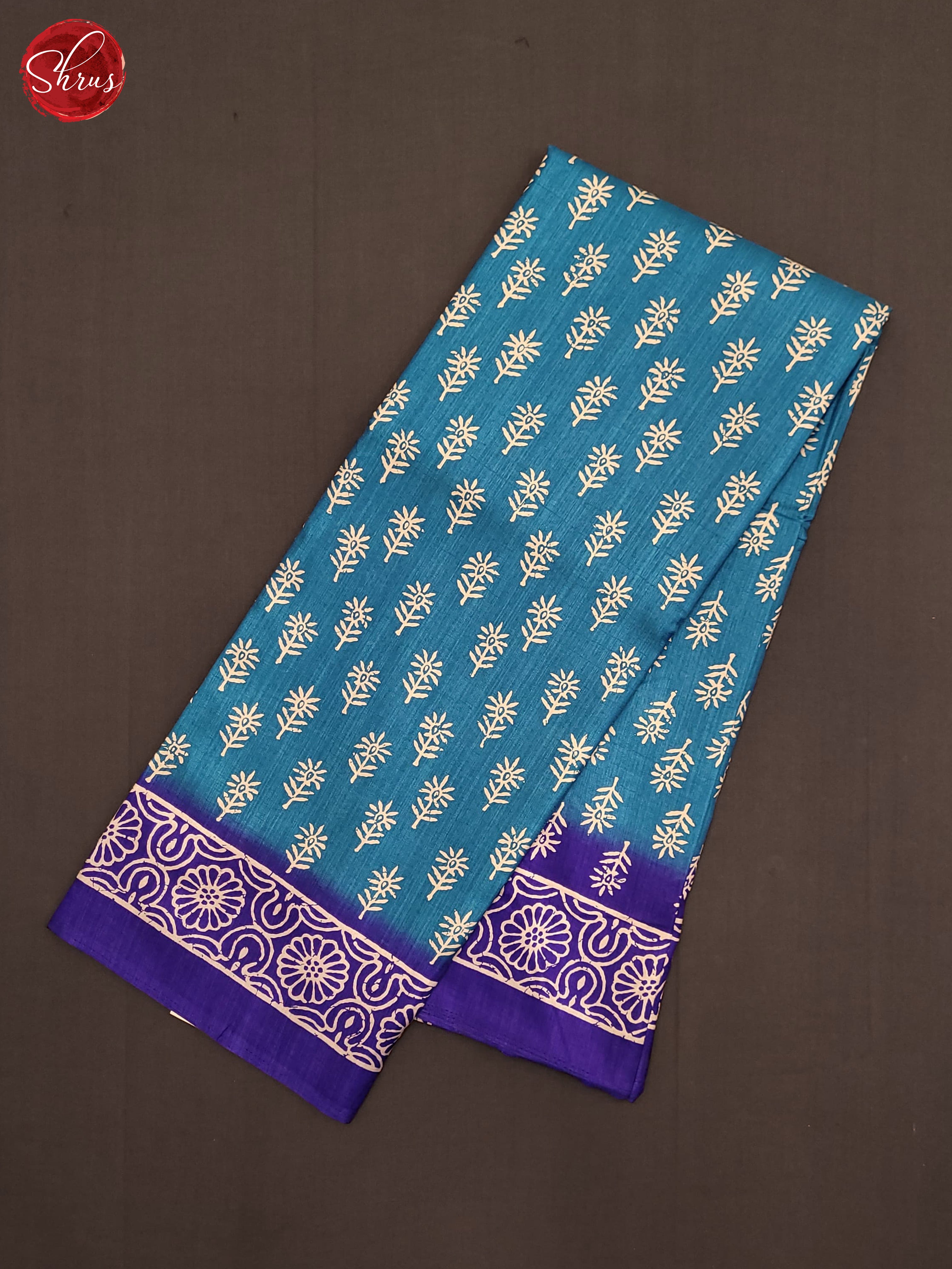 Teal & Blue  - Semi Matka Saree - Shop on ShrusEternity.com