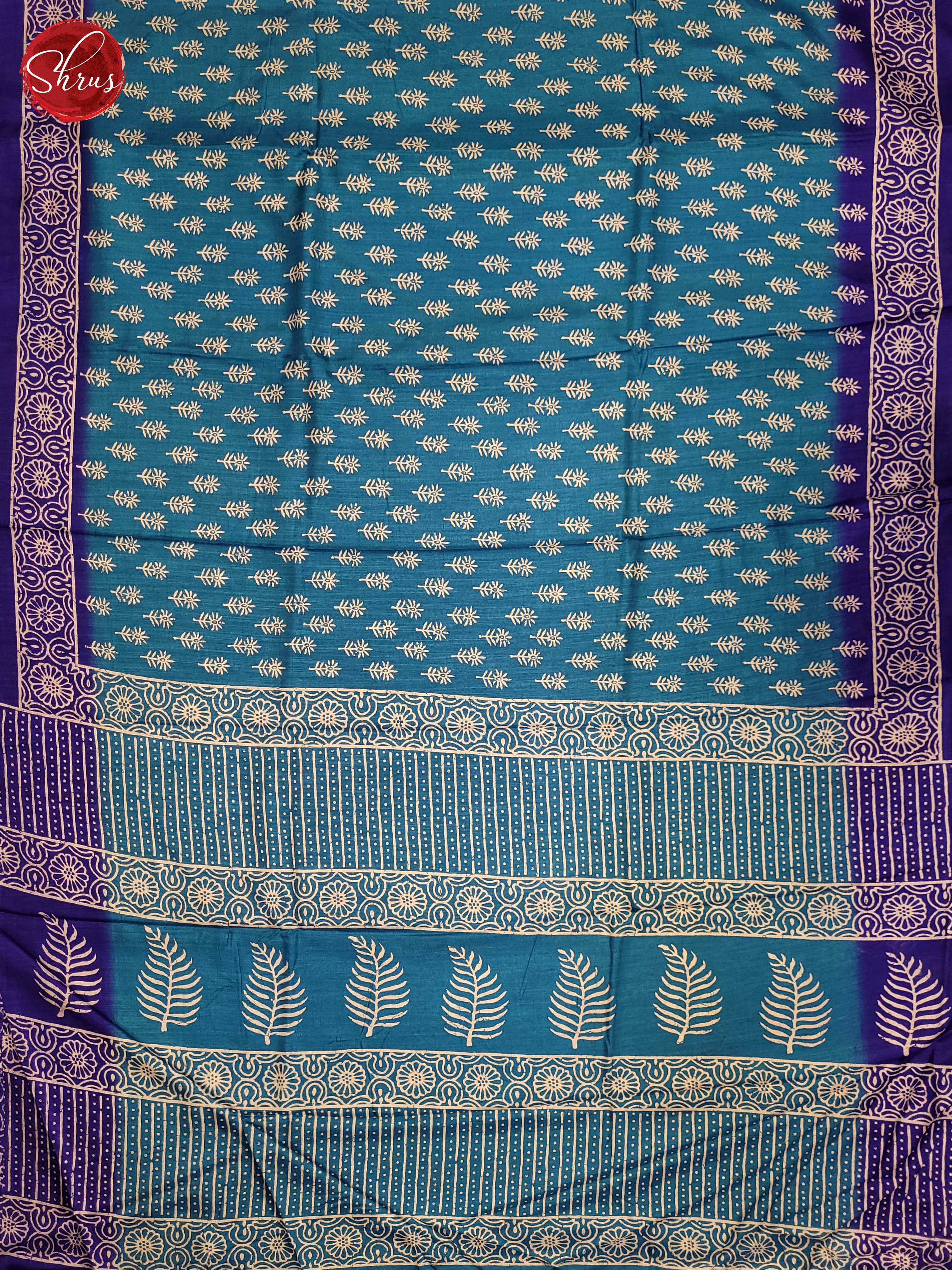 Teal & Blue  - Semi Matka Saree - Shop on ShrusEternity.com