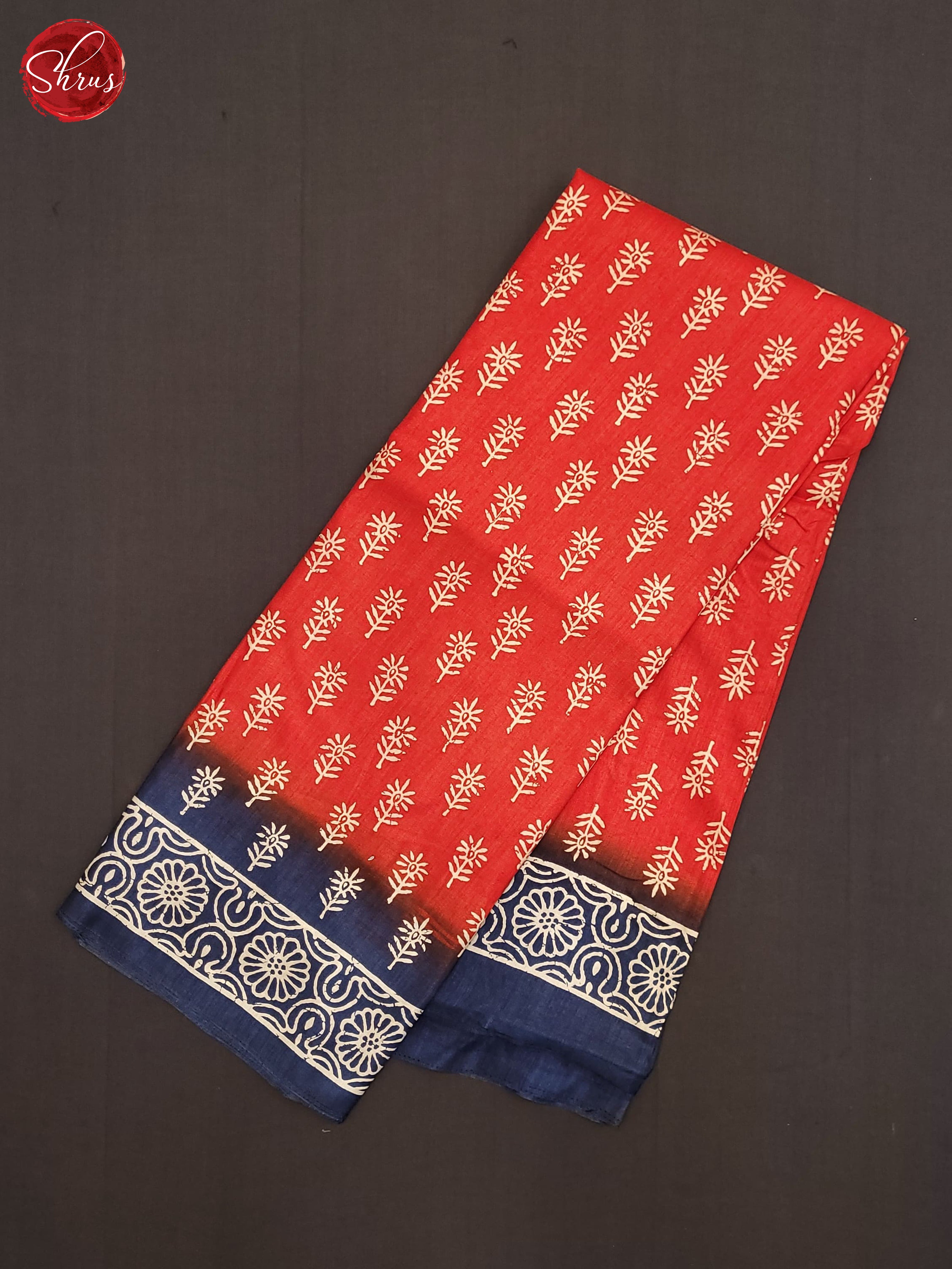 Red & Blue - Semi Matka Saree - Shop on ShrusEternity.com