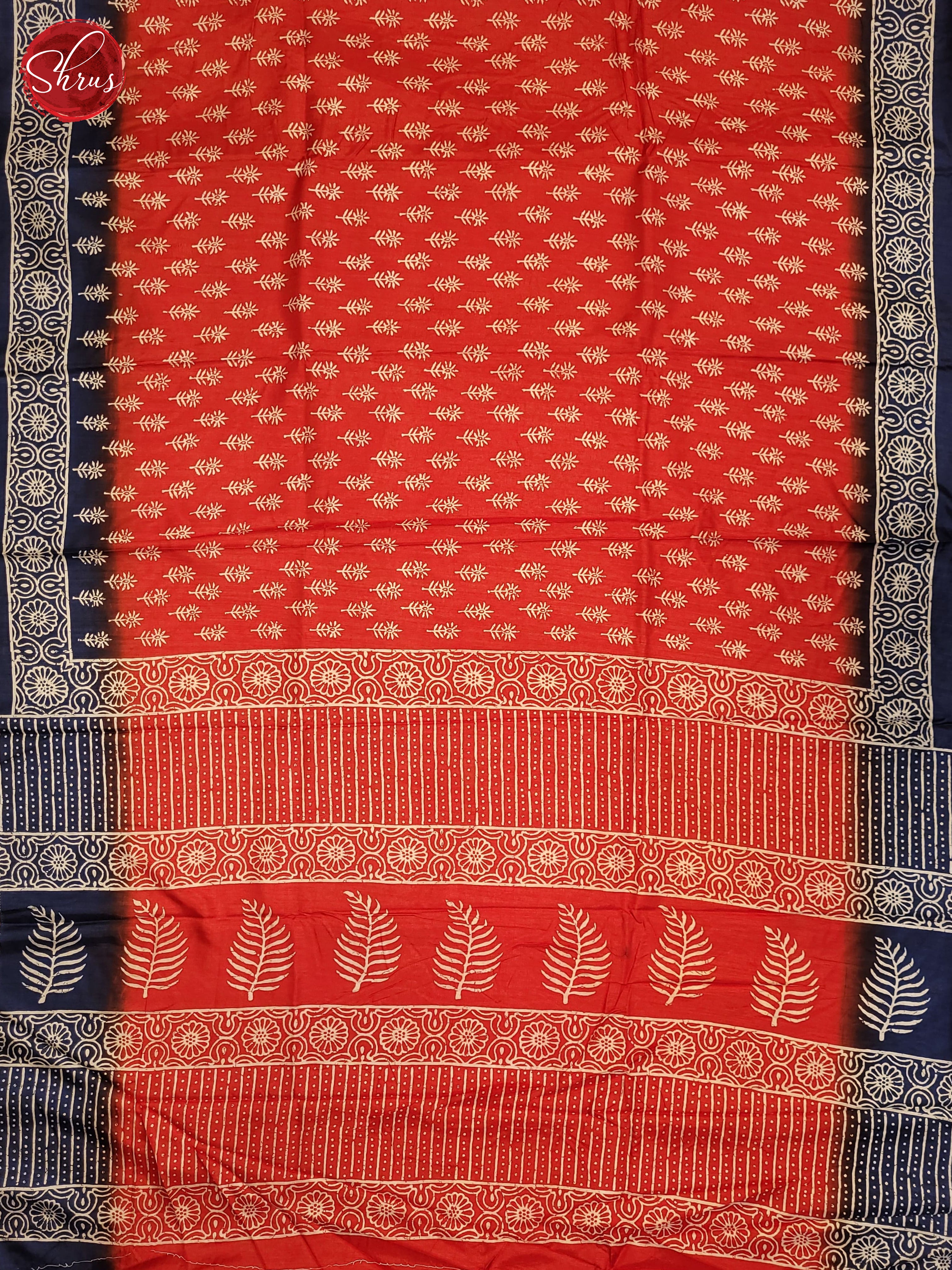 Red & Blue - Semi Matka Saree - Shop on ShrusEternity.com