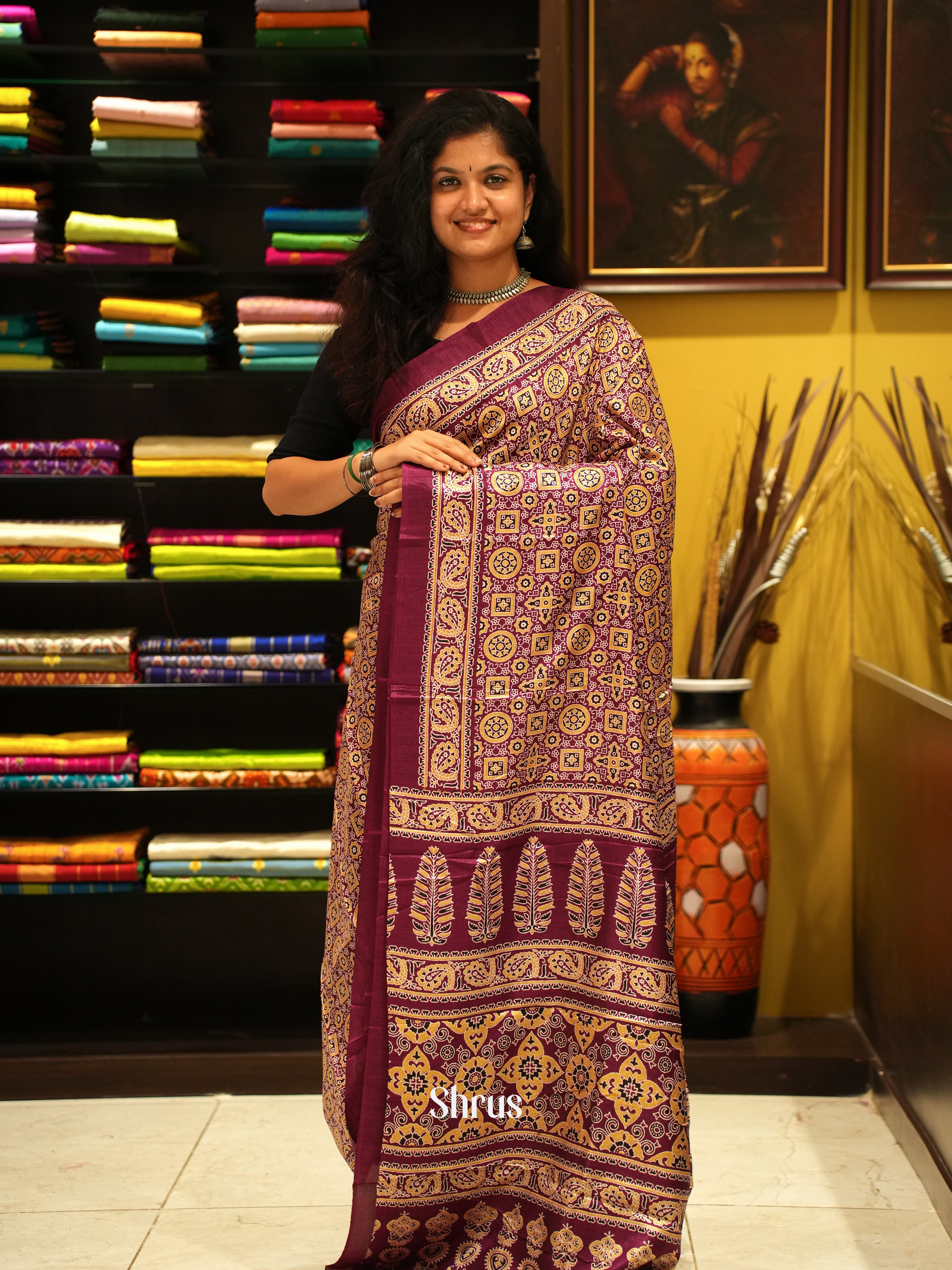 Majenta Pink(Single Tone) -Semi Matka  Saree