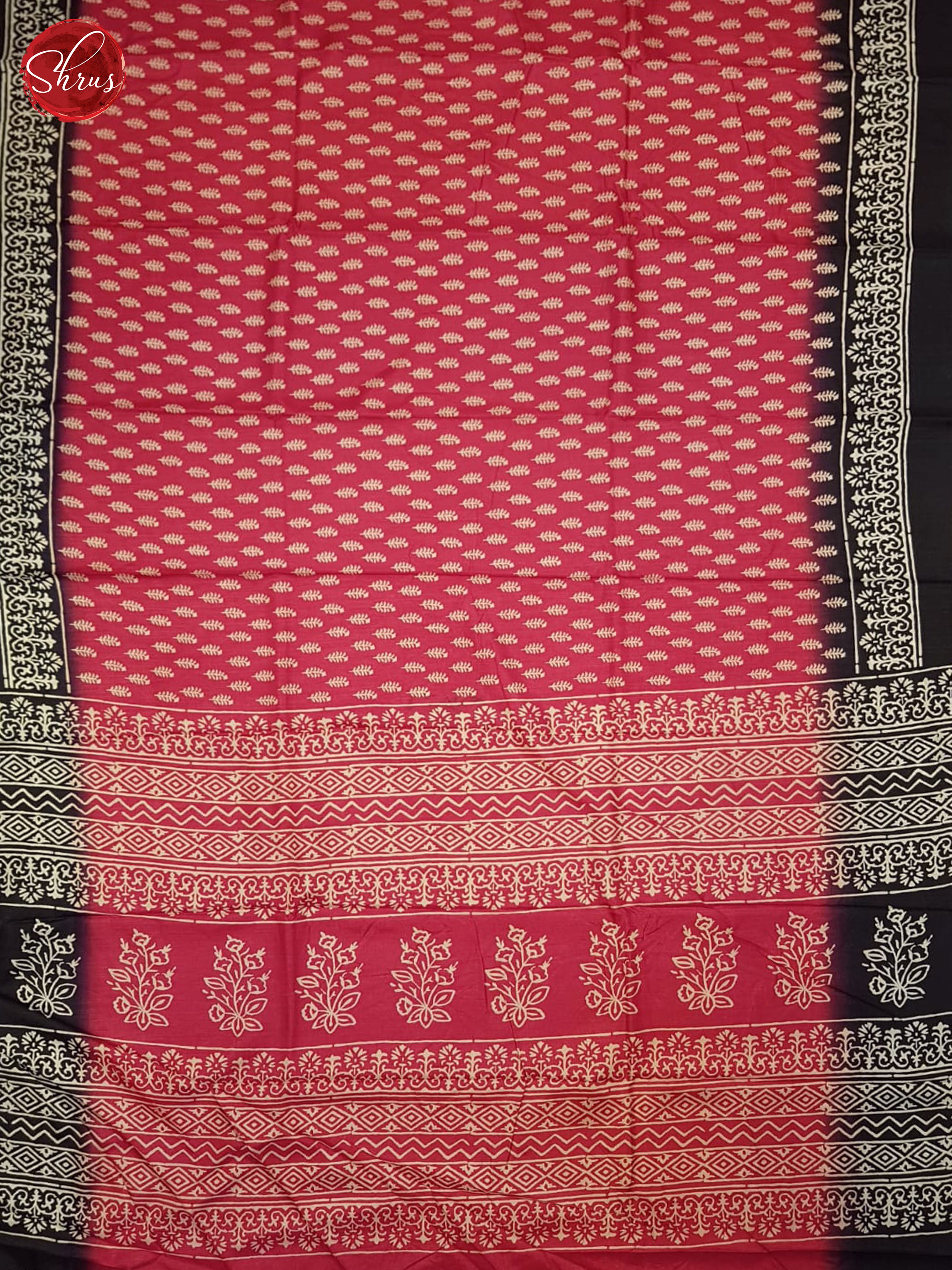 Pink & Black- Semi crepe Saree - Shop on ShrusEternity.com