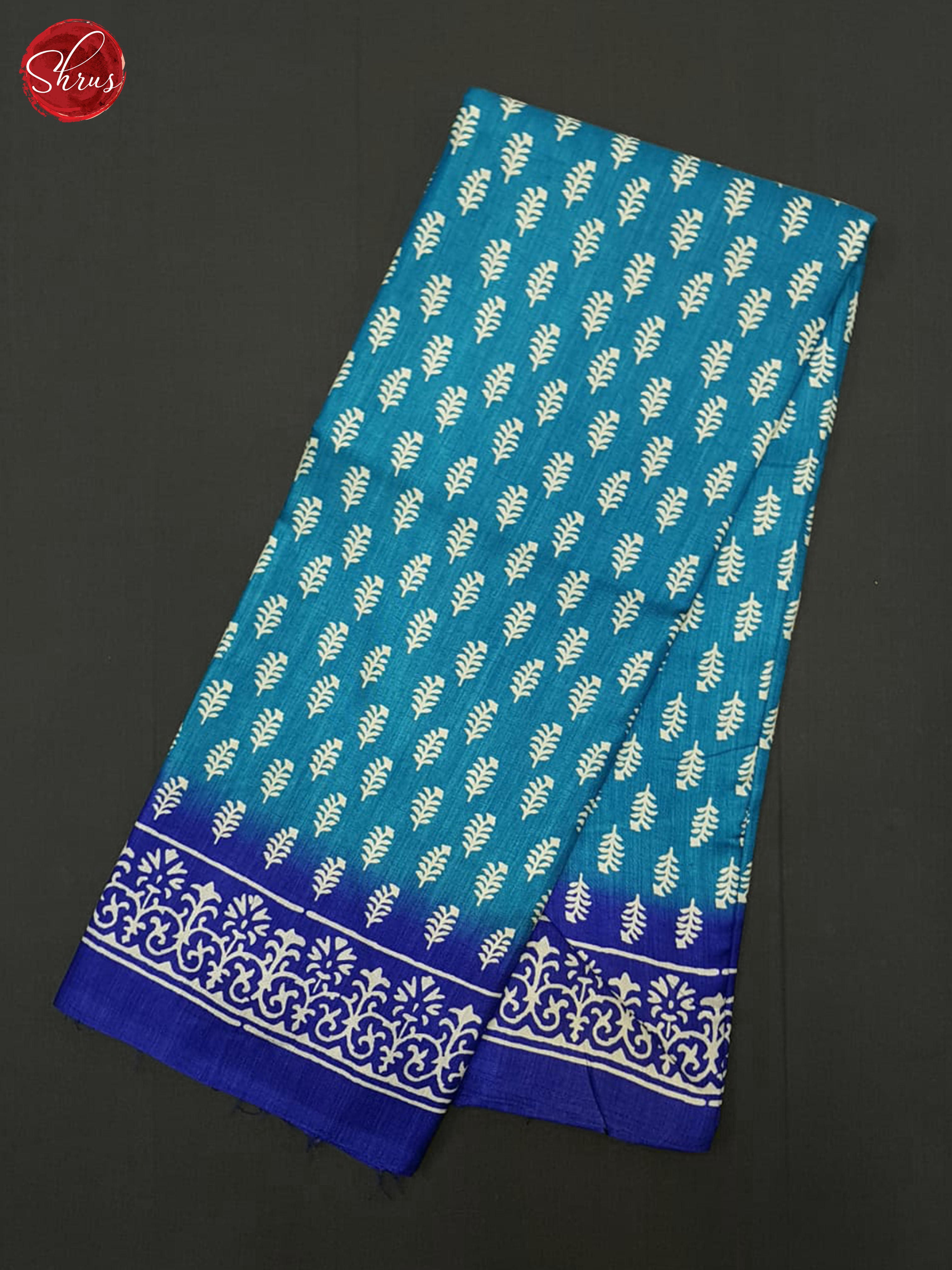 Teal & Blue - Semi crepe Saree - Shop on ShrusEternity.com