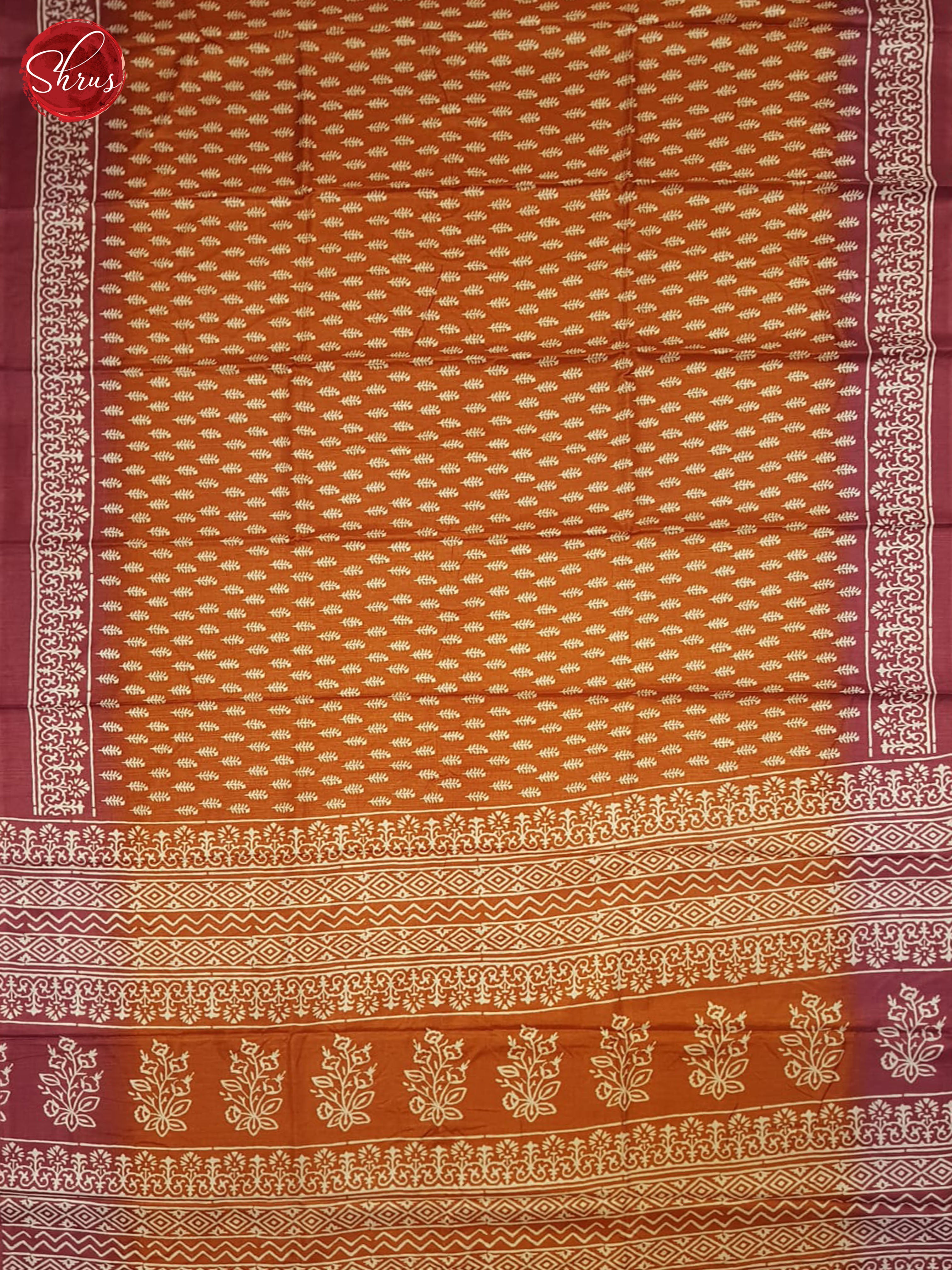 Orange & Purple- Semi crepe Saree - Shop on ShrusEternity.com