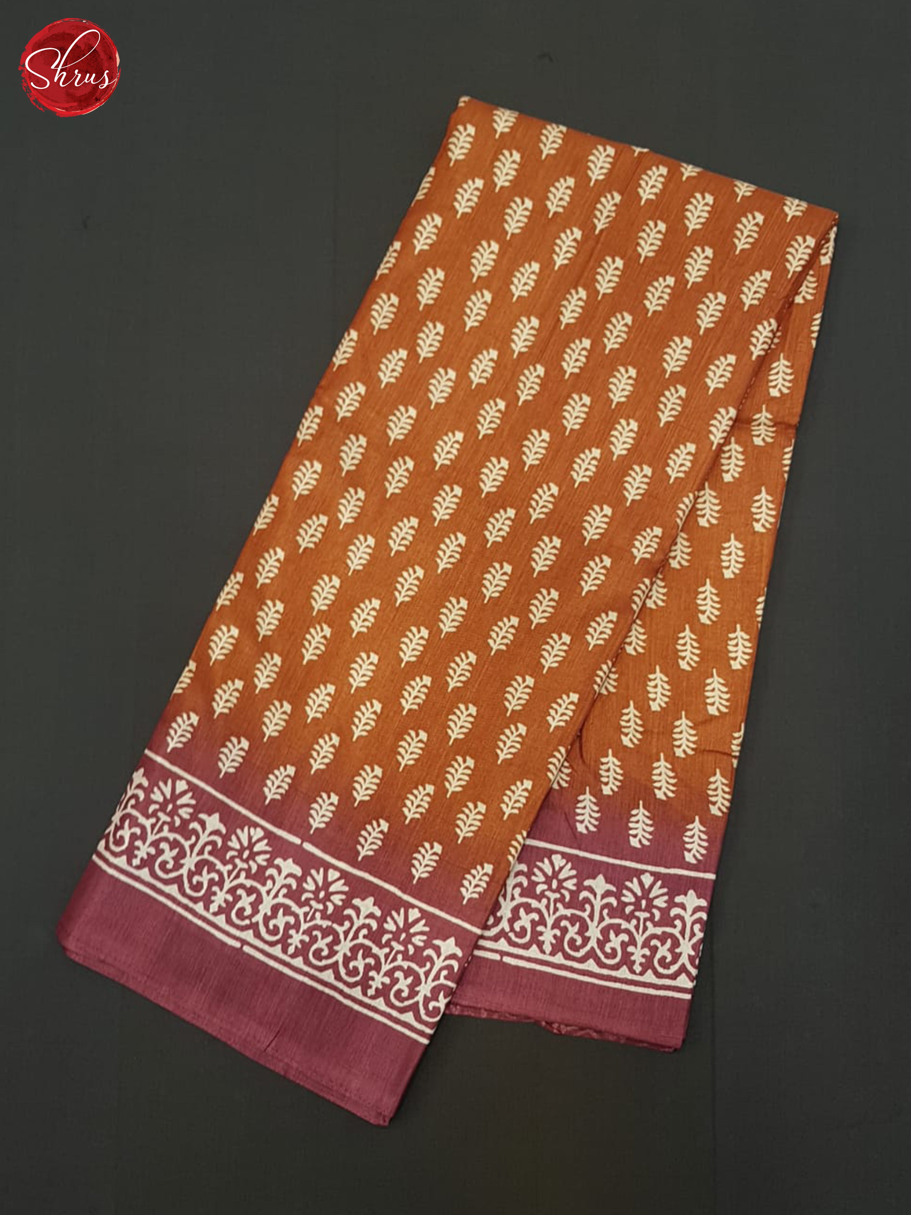 Orange & Purple- Semi crepe Saree - Shop on ShrusEternity.com