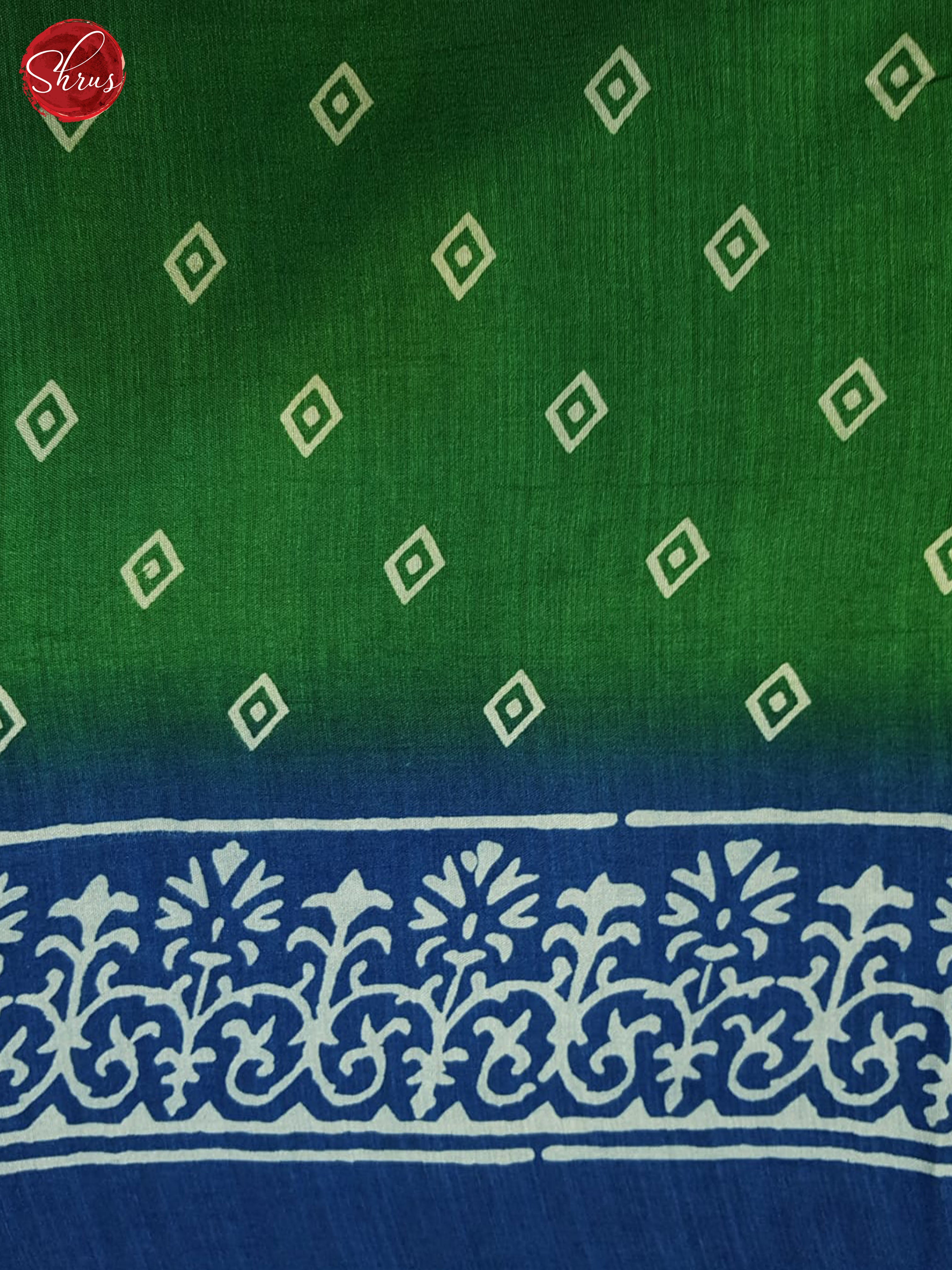 Green & Blue - Semi crepe Saree - Shop on ShrusEternity.com